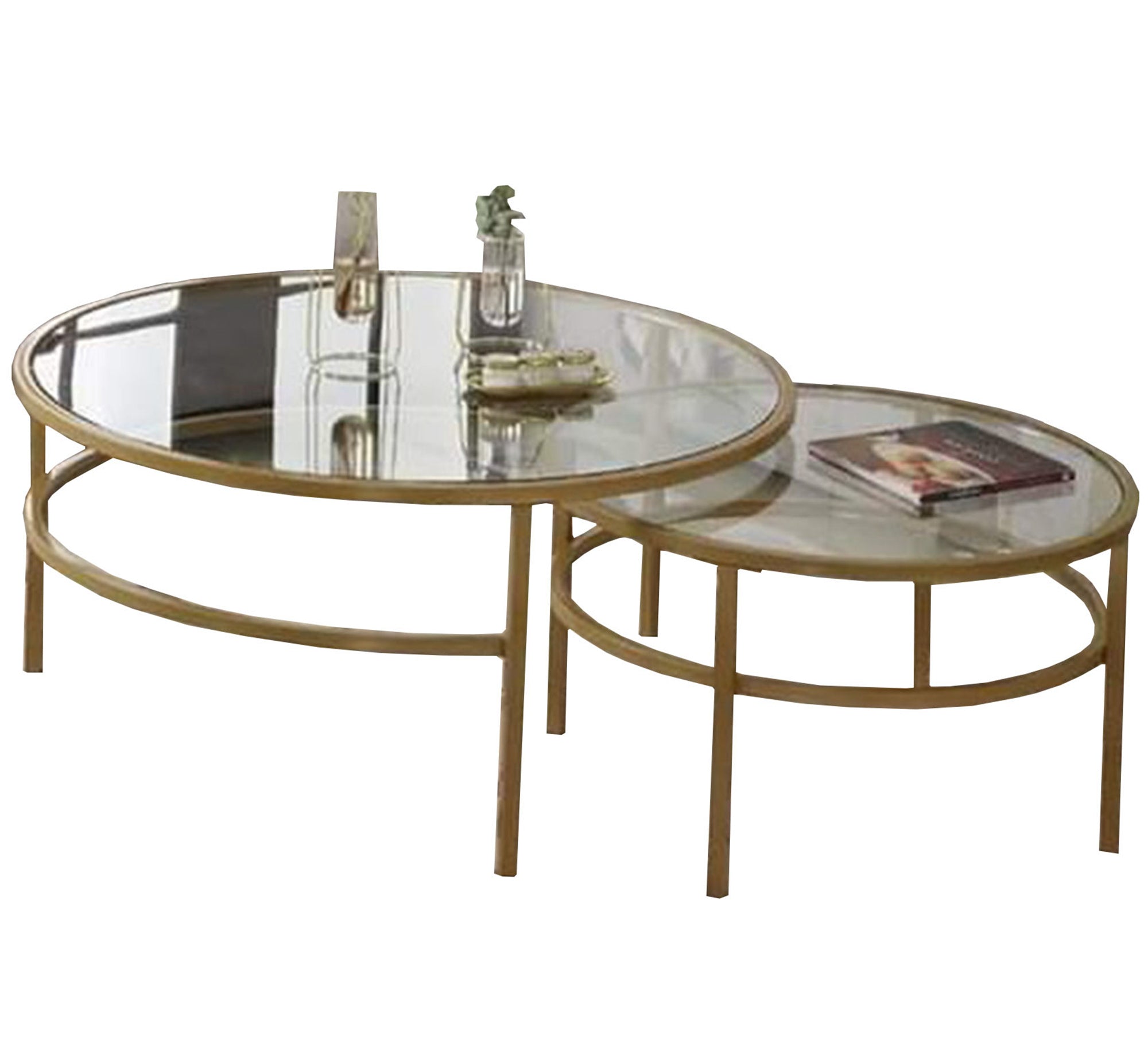 Two circular tables in golden color - Vitrine Furniture - Furniture