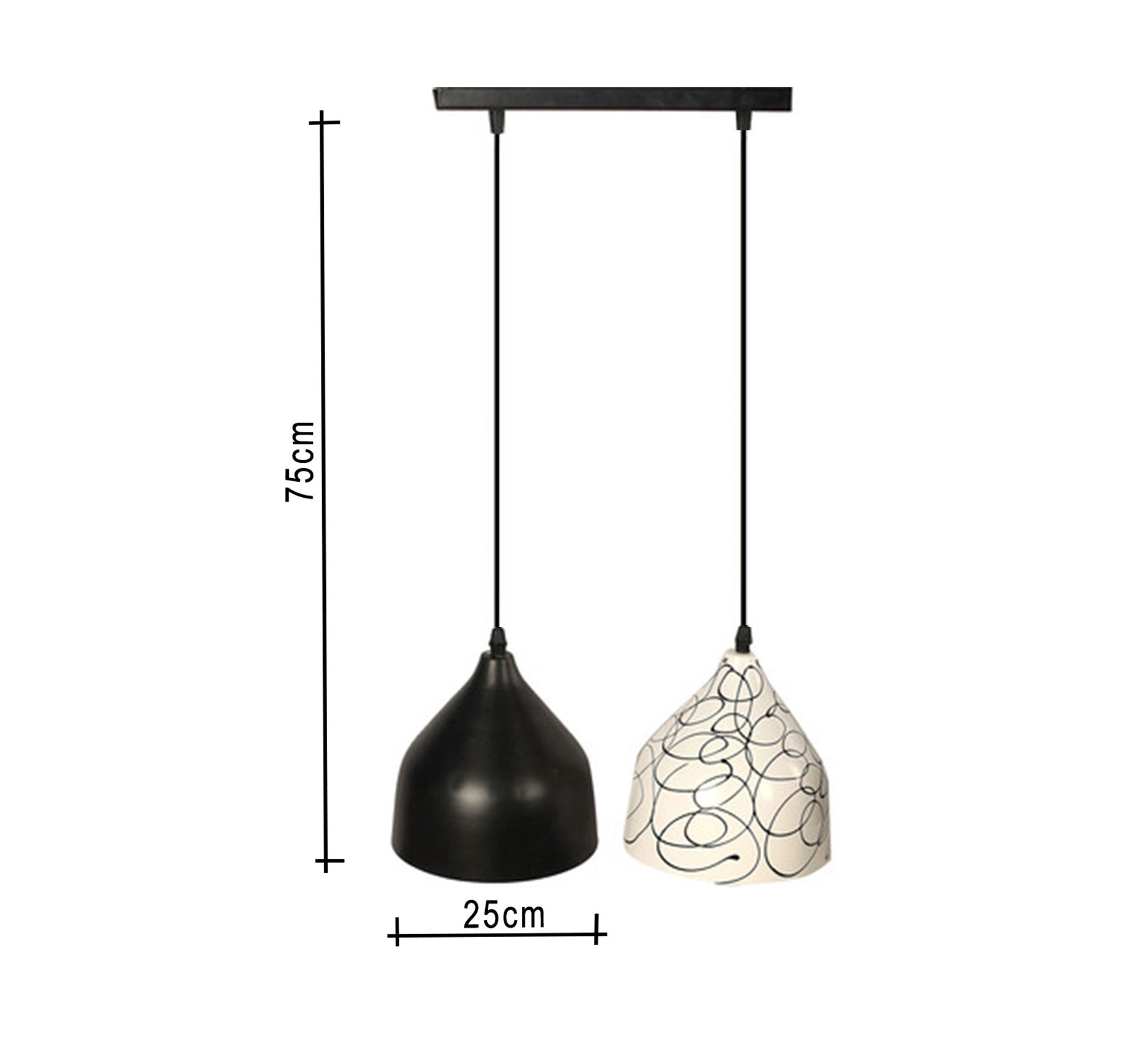 Two - color glass funnel double pendant - Vitrine Furniture - Lighting