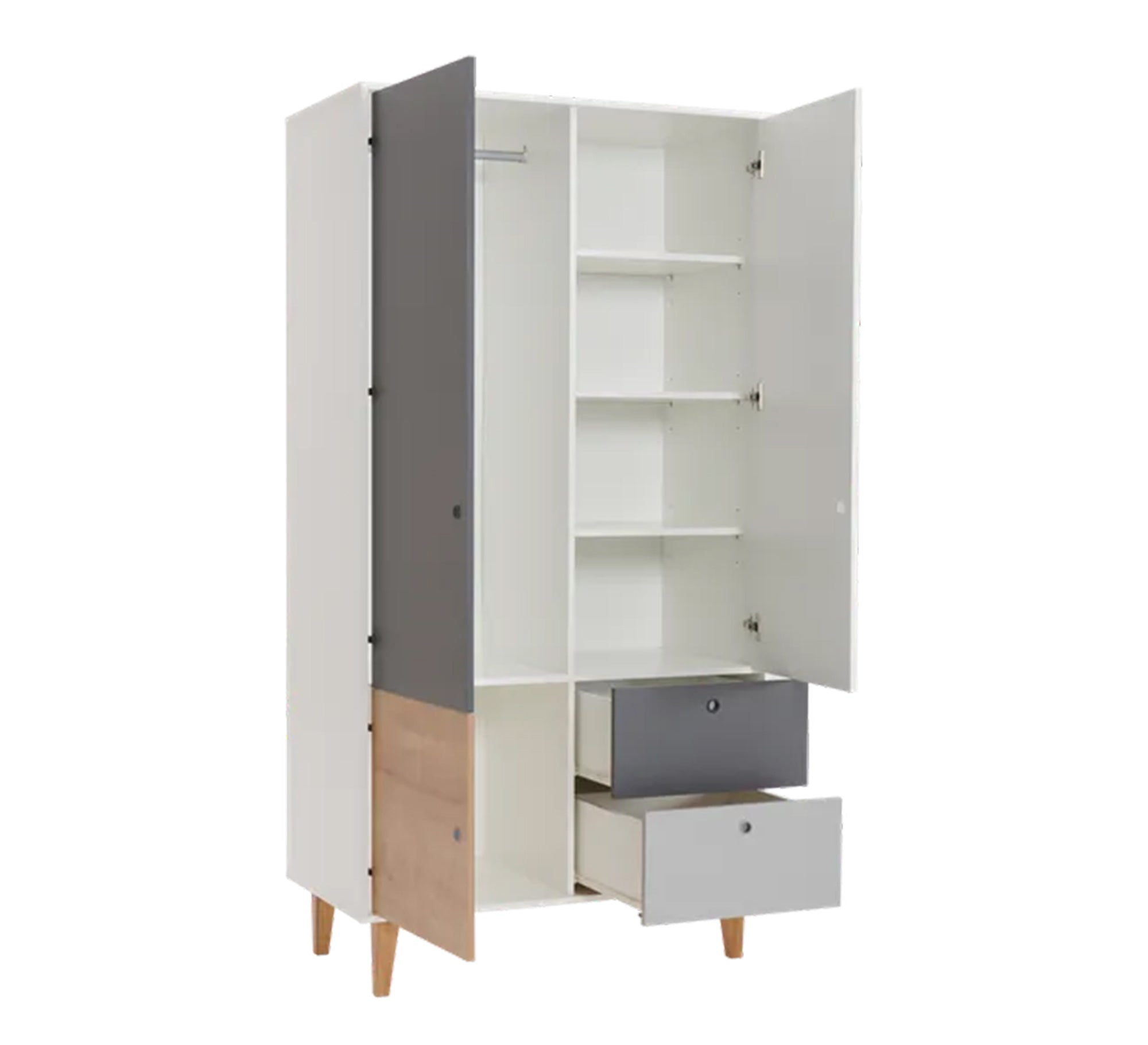 Two - Door Dresser: 4 Drawers, Tall Legs, Chic Design - Vitrine Furniture - Furniture