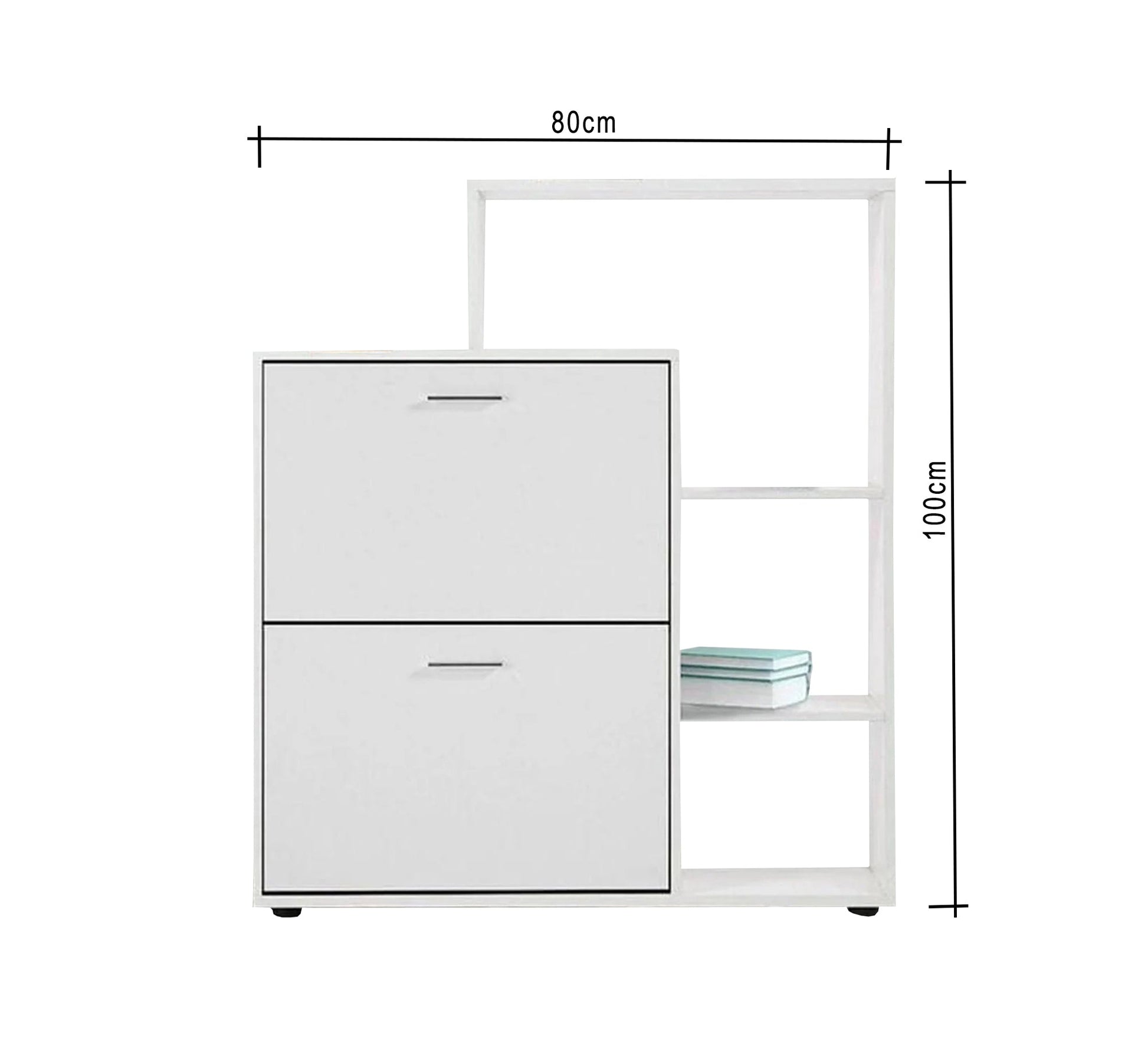 Two - door shoe rack with fan and shelves - Vitrine Furniture - Furniture