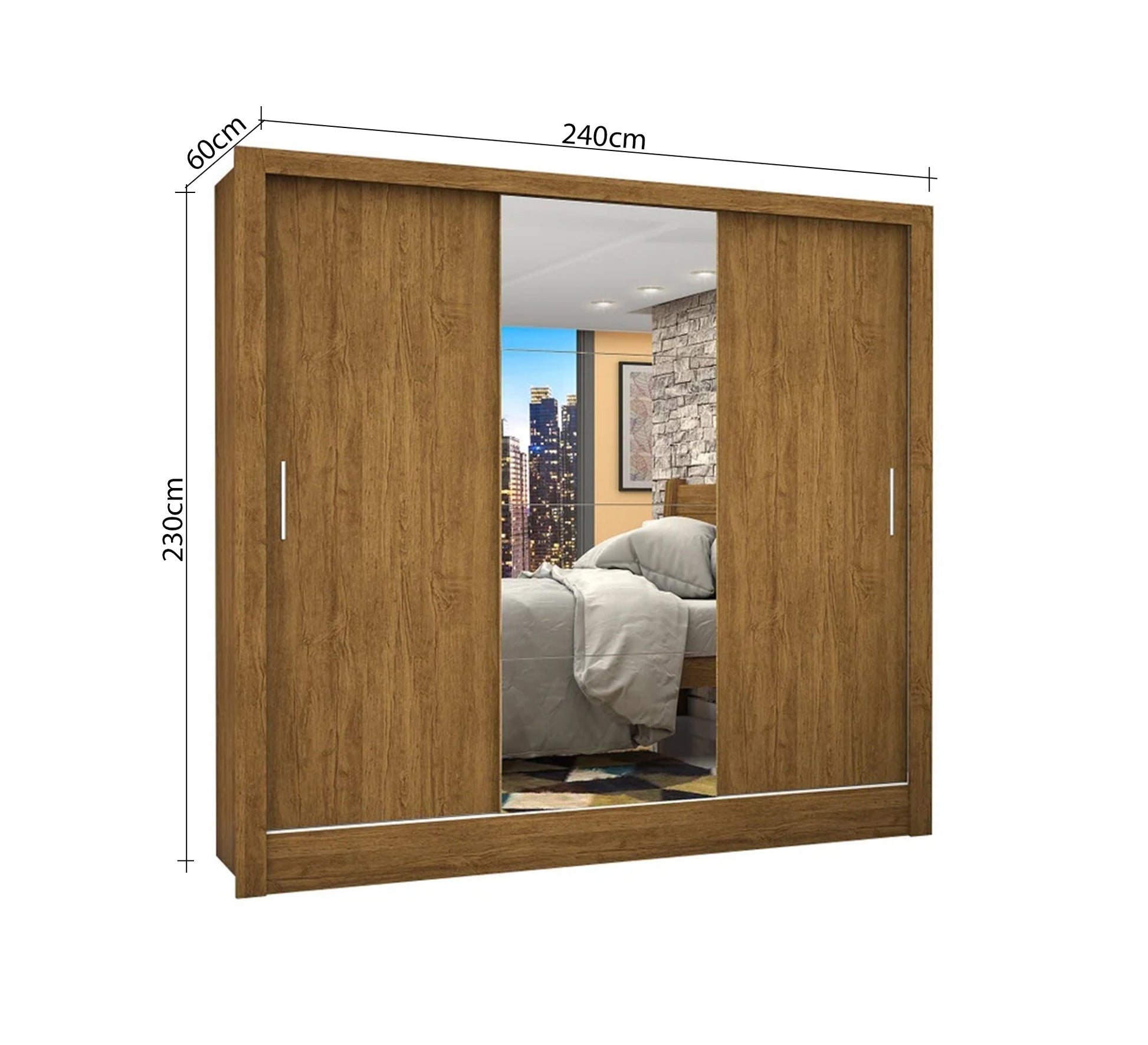 Two - door sliding wardrobe with mirror - Vitrine Furniture - Furniture