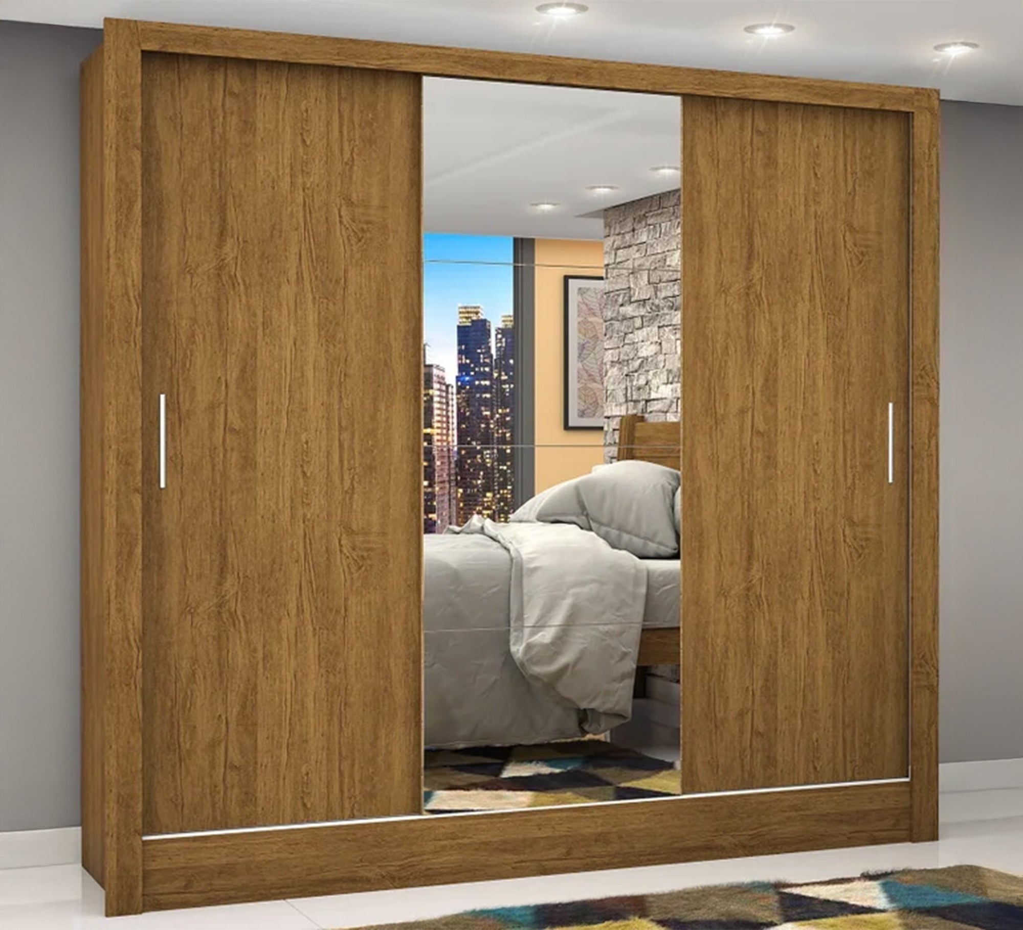 Two - door sliding wardrobe with mirror - Vitrine Furniture - Furniture