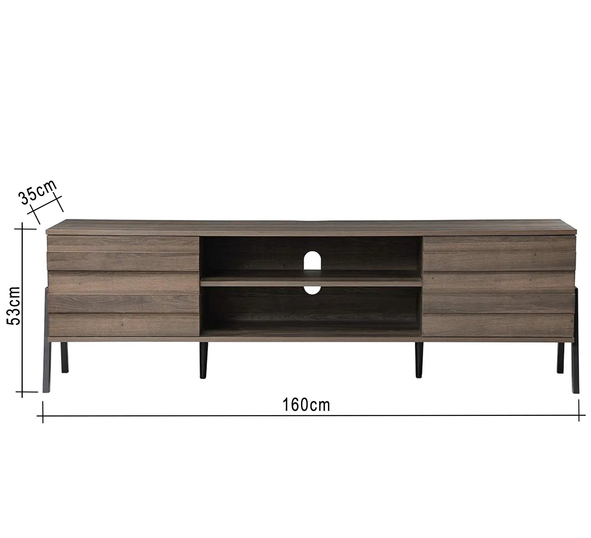 Two - door TV table with strong metal legs - Vitrine Furniture - Furniture