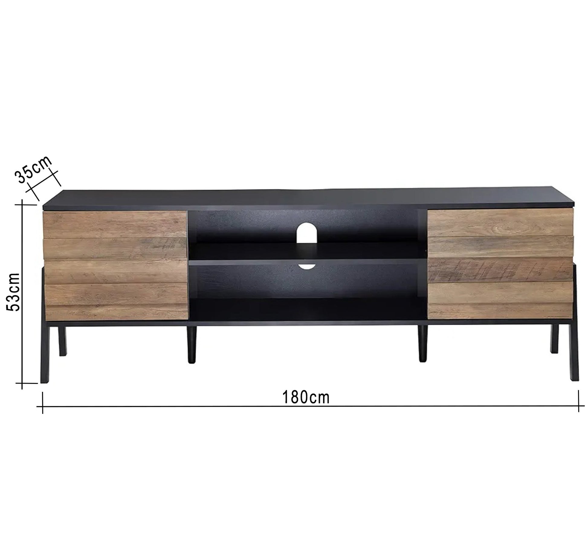 Two - door TV table with strong metal legs - Vitrine Furniture - Furniture