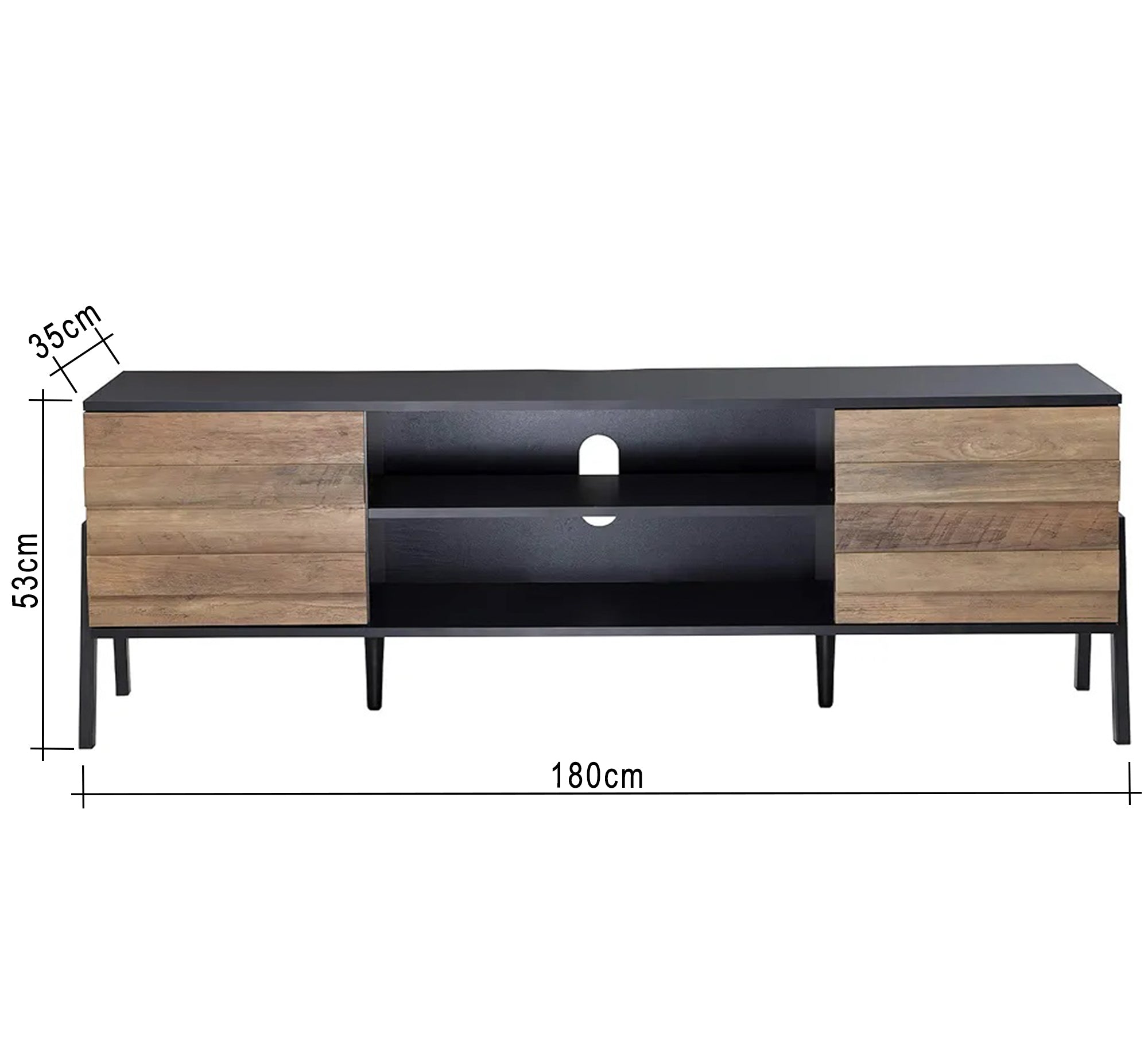 Two - door TV table with strong metal legs - Vitrine Furniture - Furniture