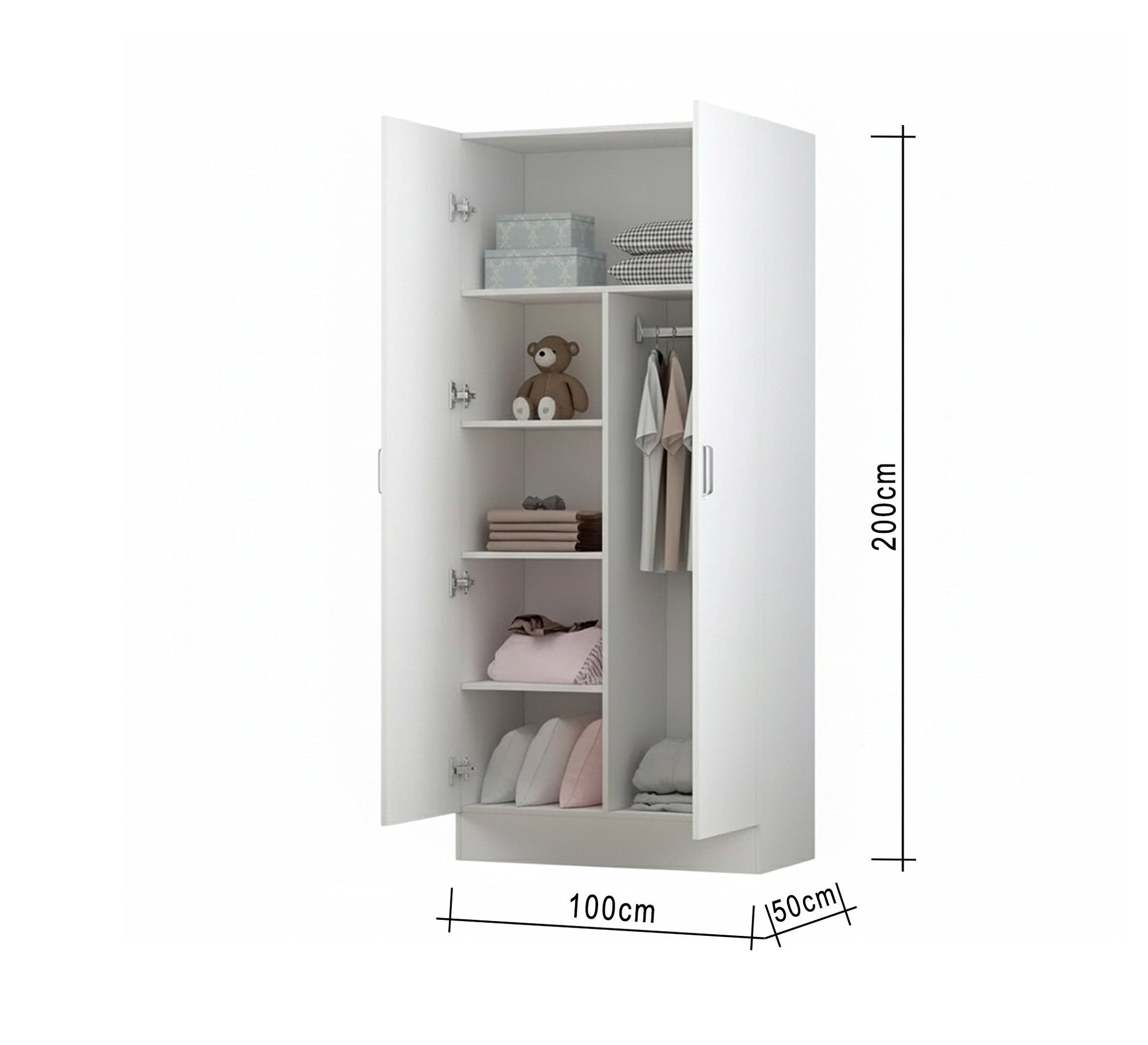 Two - door wardrobe with ample storage space - Vitrine Furniture - Wardrobes