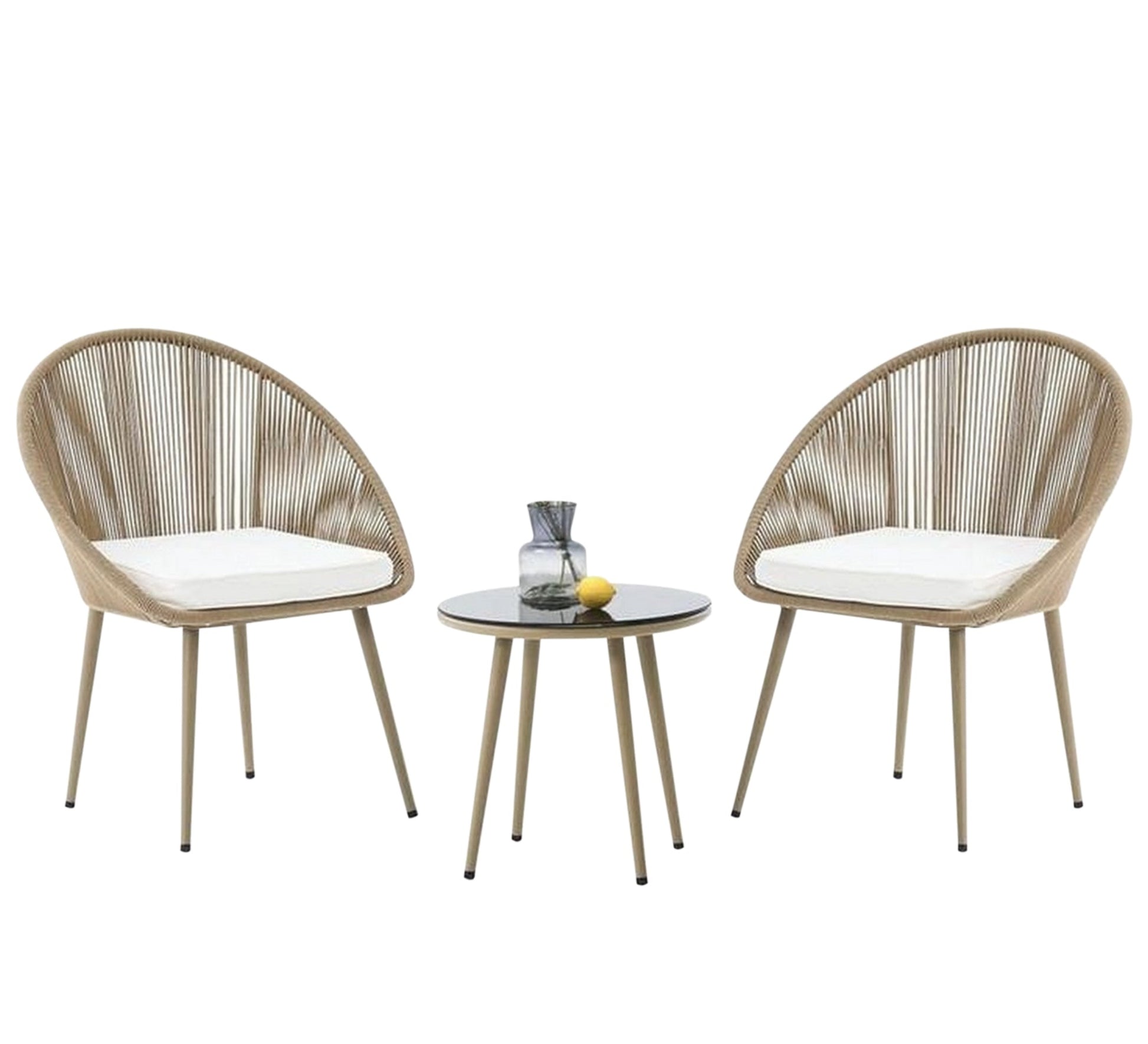 Two gold chairs and a table for the terraces - Vitrine Furniture - Outdoor Products