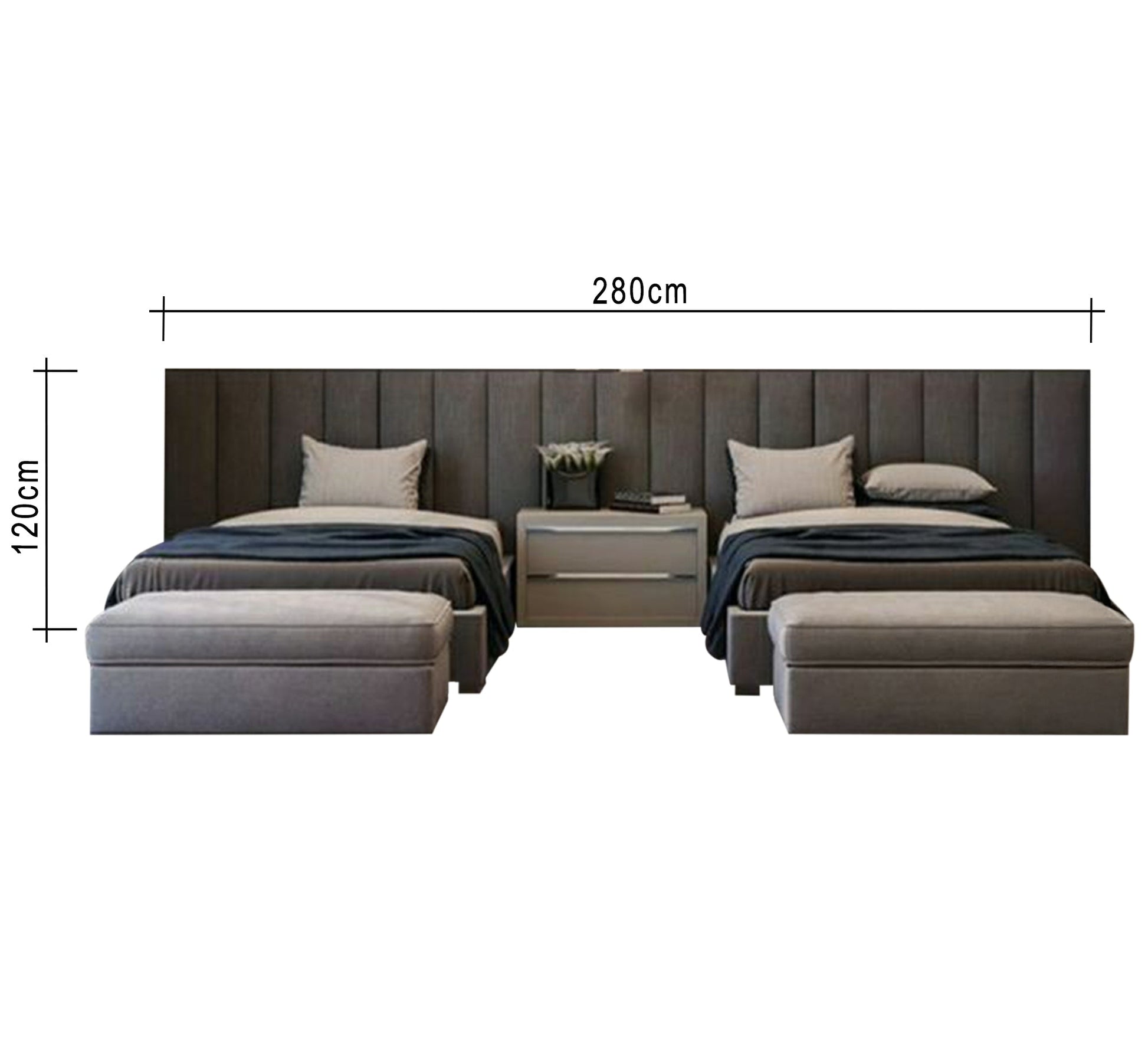 Two gray beds for a boys' bedroom - Vitrine Furniture - Furniture