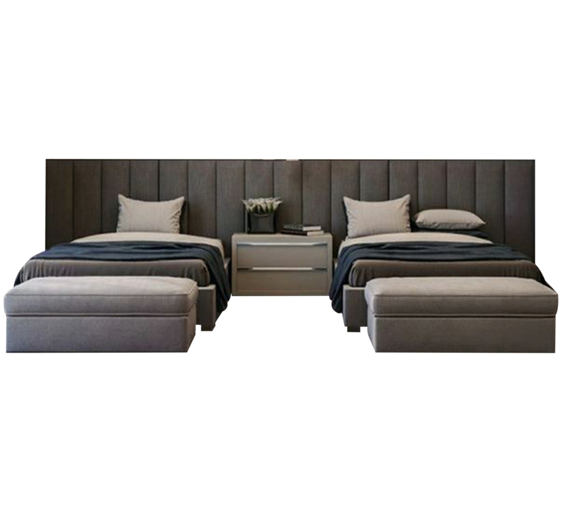 Two gray beds for a boys' bedroom - Vitrine Furniture - Furniture