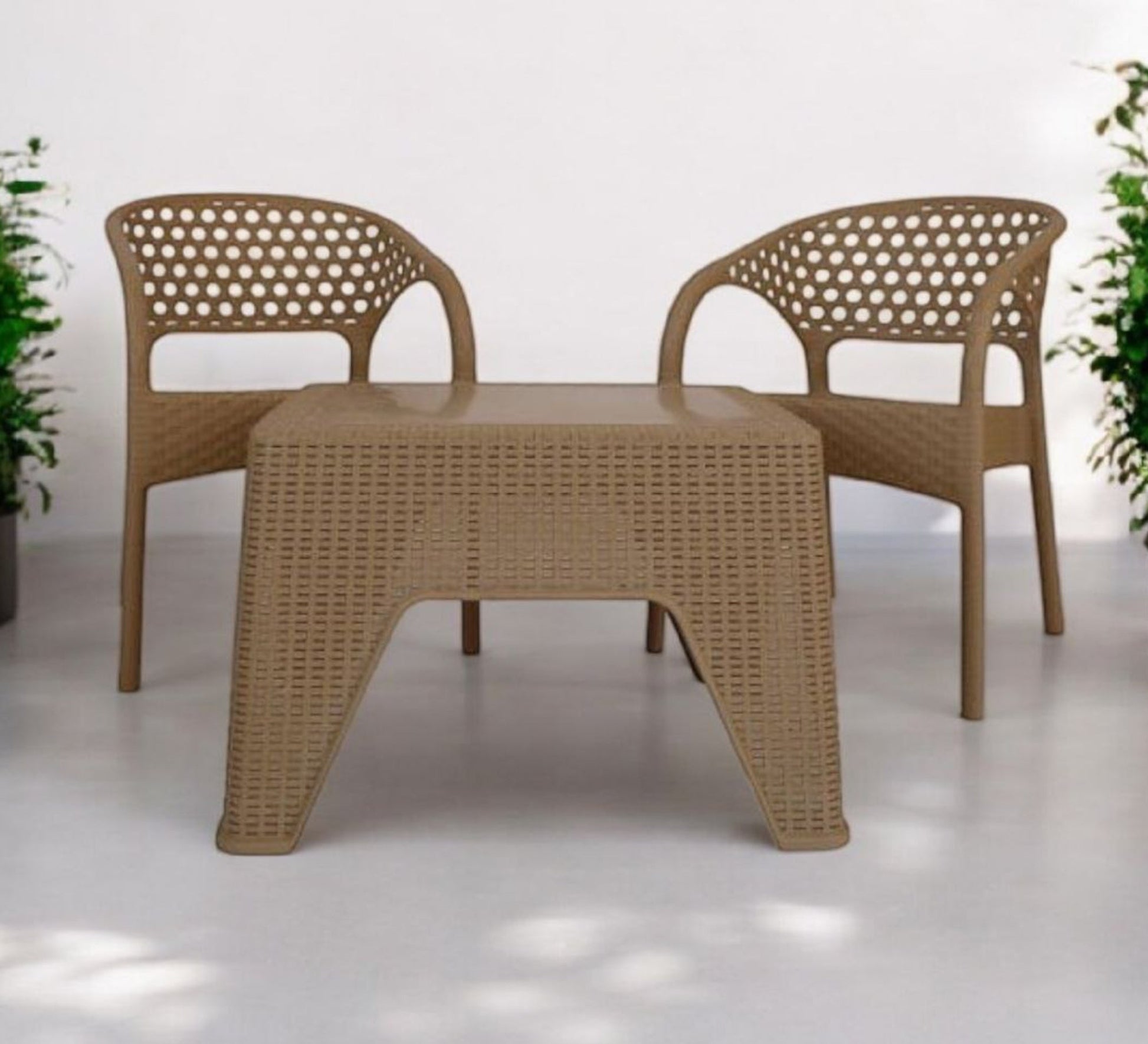 Two long - legged chairs with round backrests - Vitrine Furniture - Outdoor Products