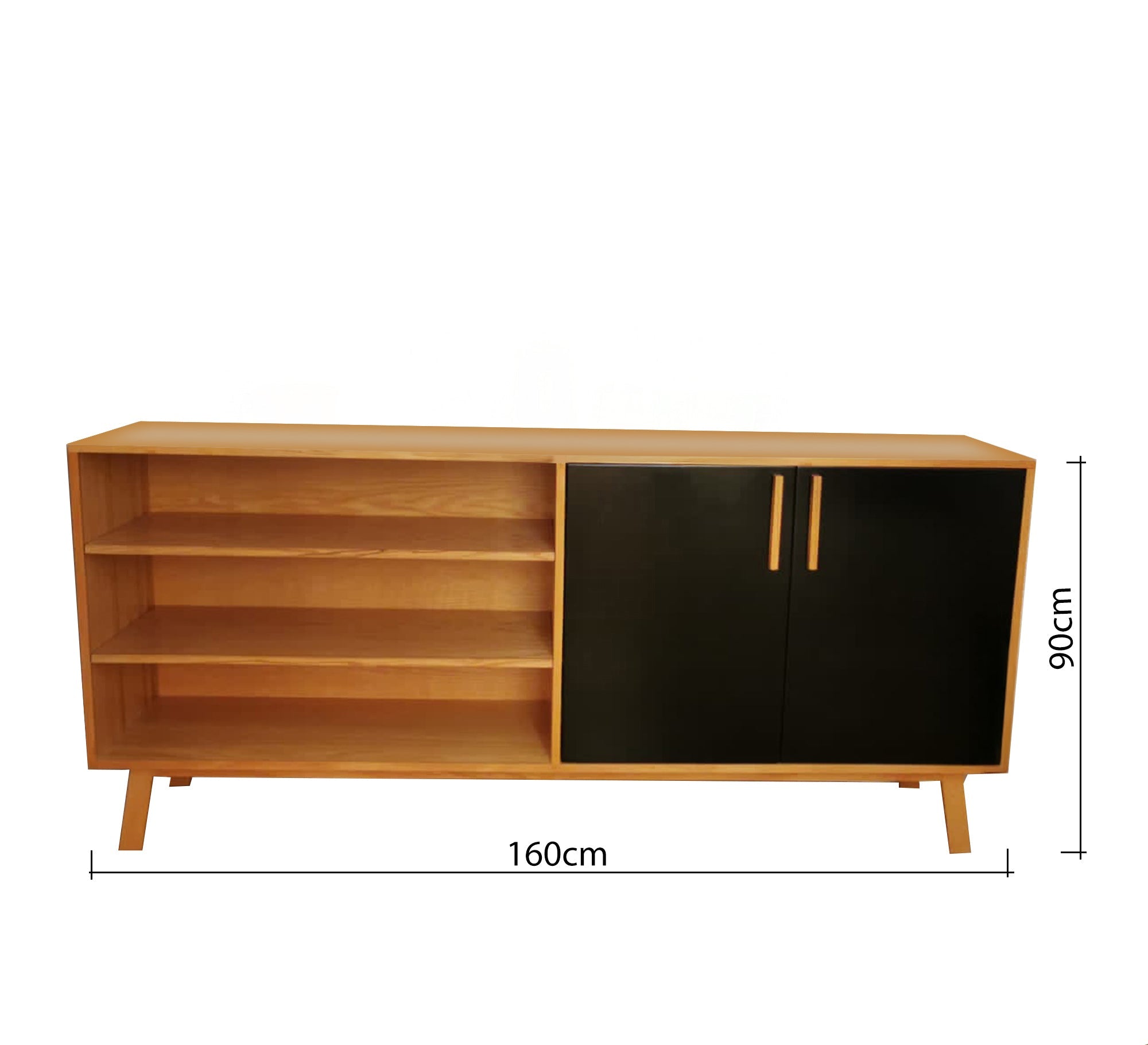 Two - part bookcase with three shelves and two doors - Vitrine Furniture - Furniture