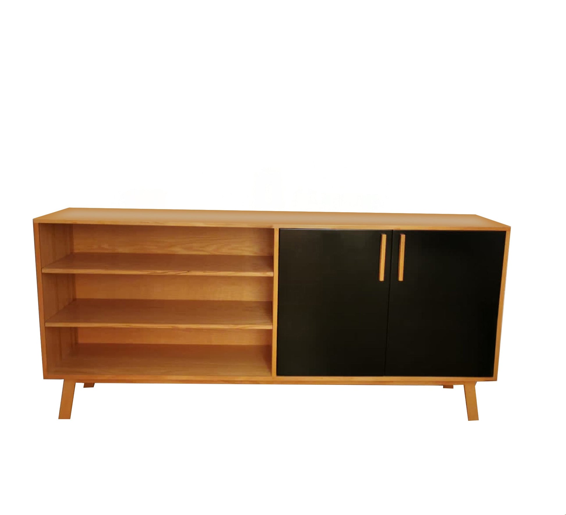 Two - part bookcase with three shelves and two doors - Vitrine Furniture - Furniture