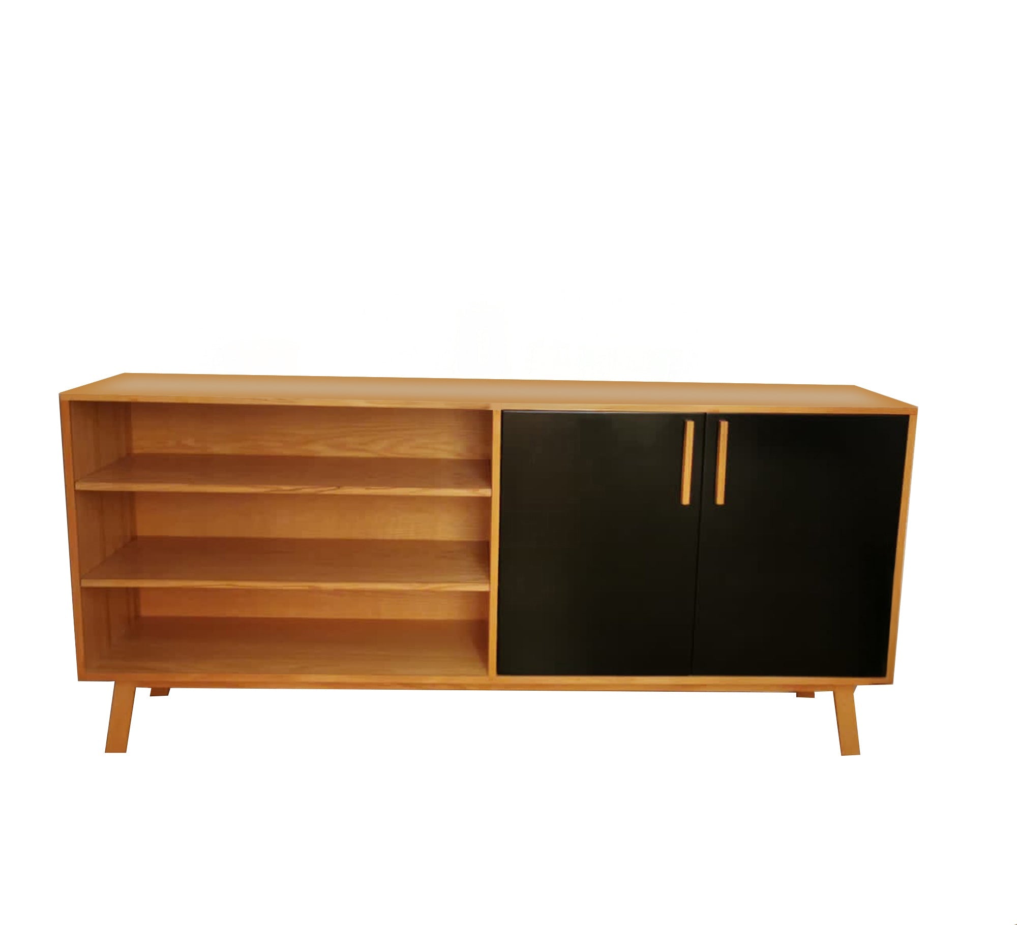 Two - part bookcase with three shelves and two doors - Vitrine Furniture - Furniture