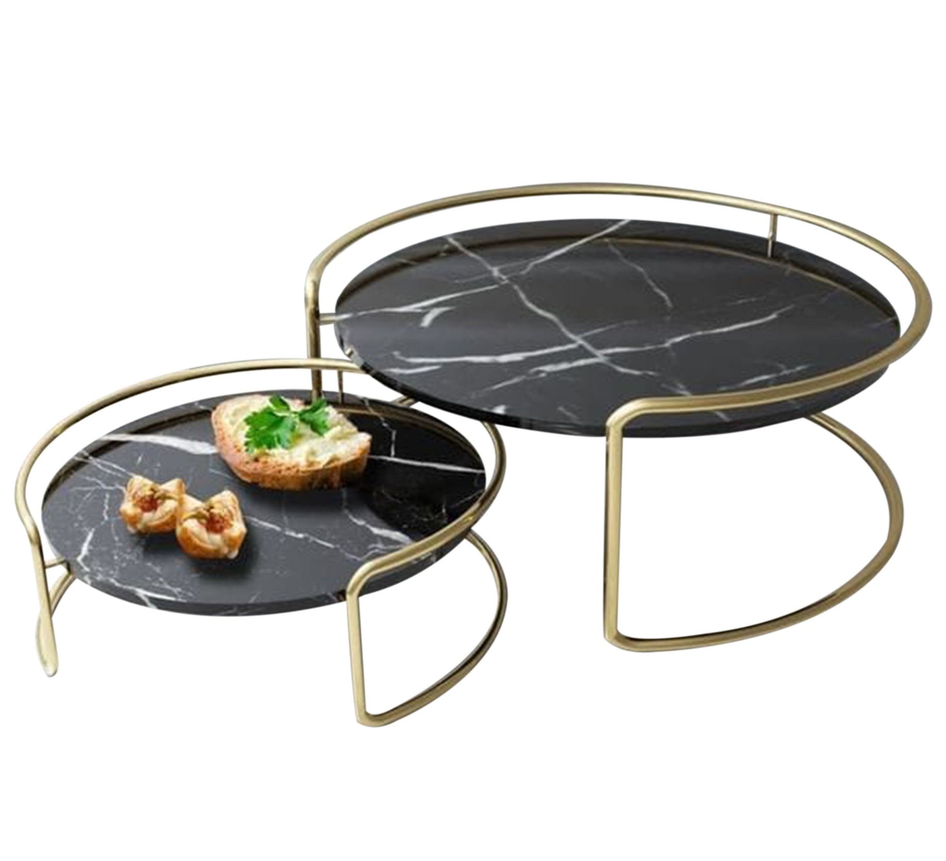 Two - piece coffee table with two round tables - Vitrine Furniture - Furniture