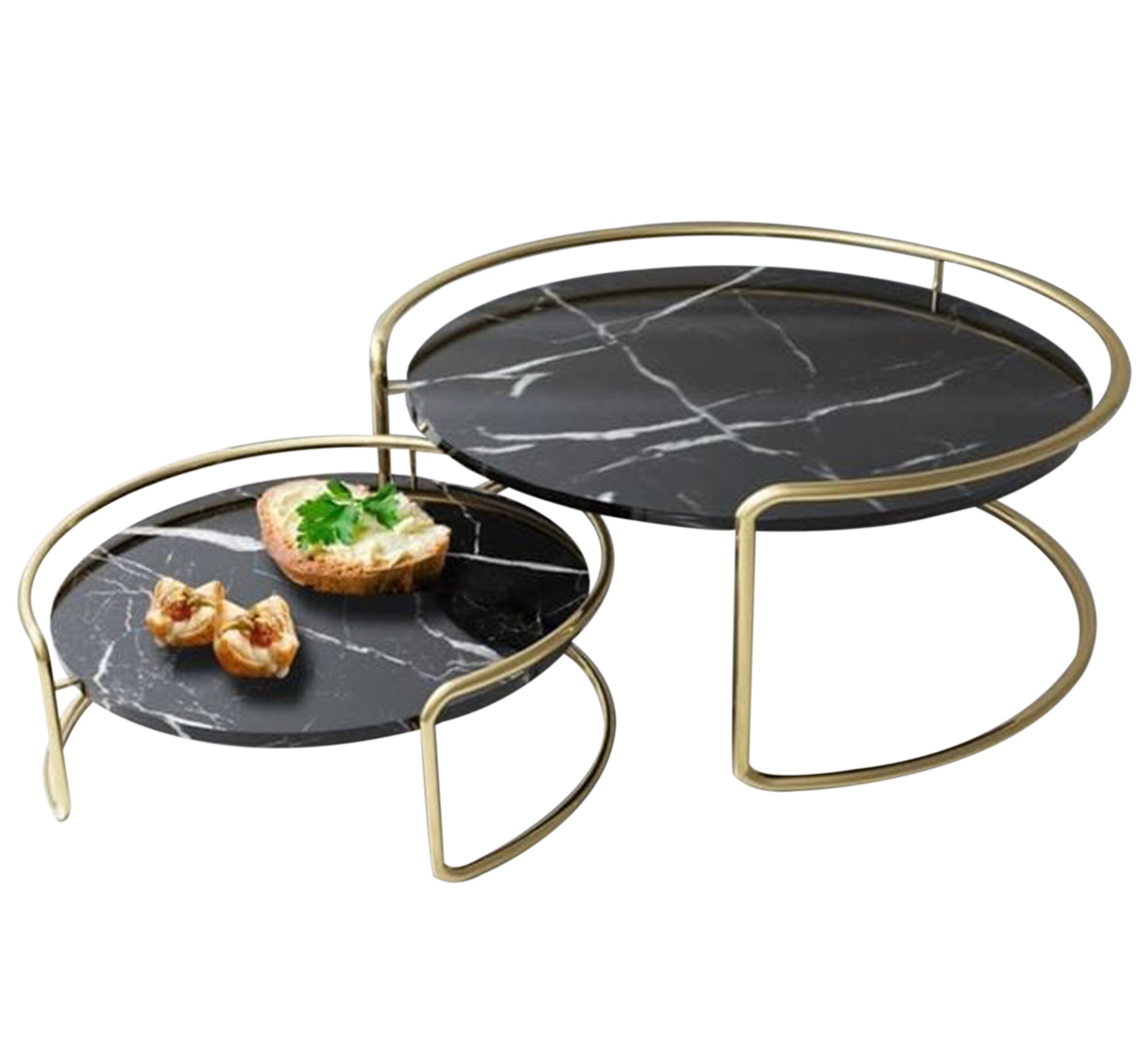 Two - piece coffee table with two round tables - Vitrine Furniture - Furniture