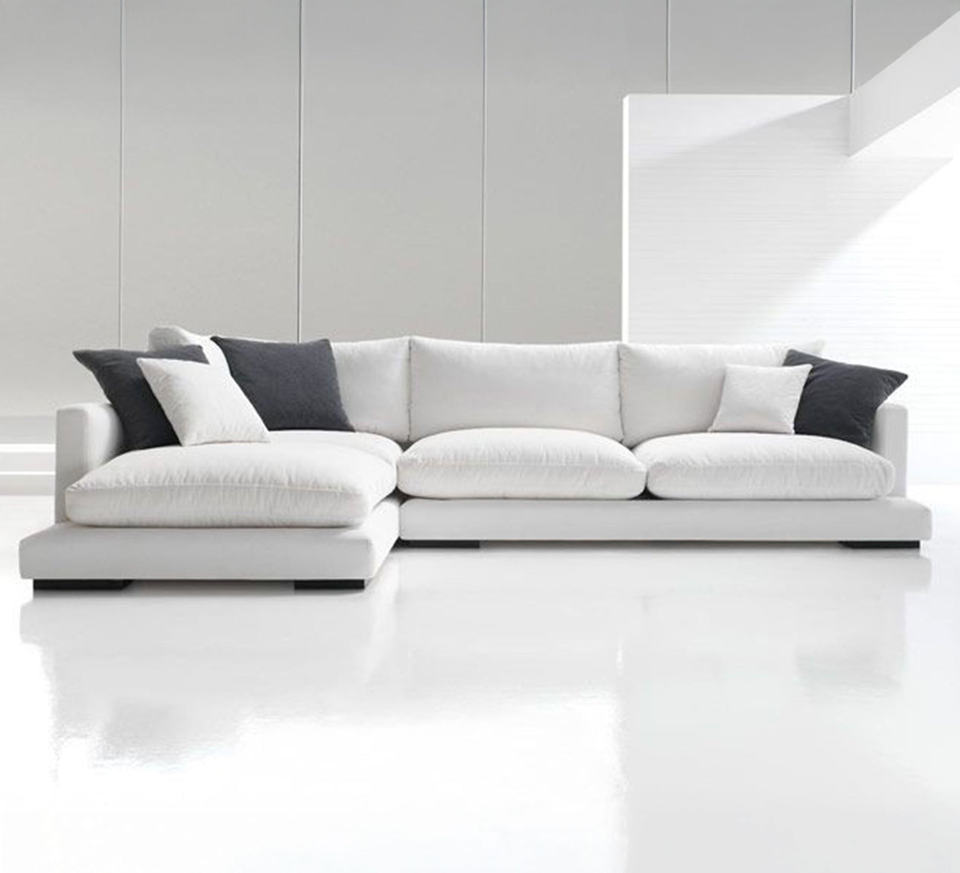 Two - piece corner sofa with puffed seats - Vitrine Furniture - Furniture