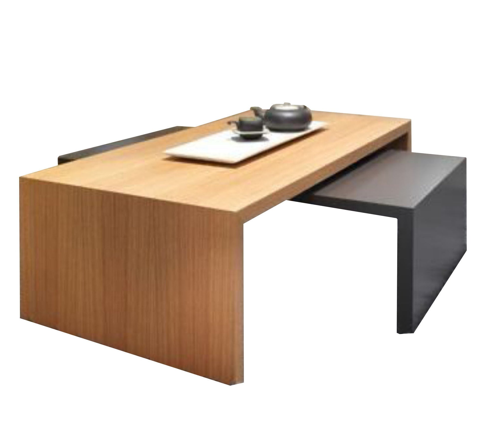 Two - piece nesting table in beige and grey - Vitrine Furniture - Furniture