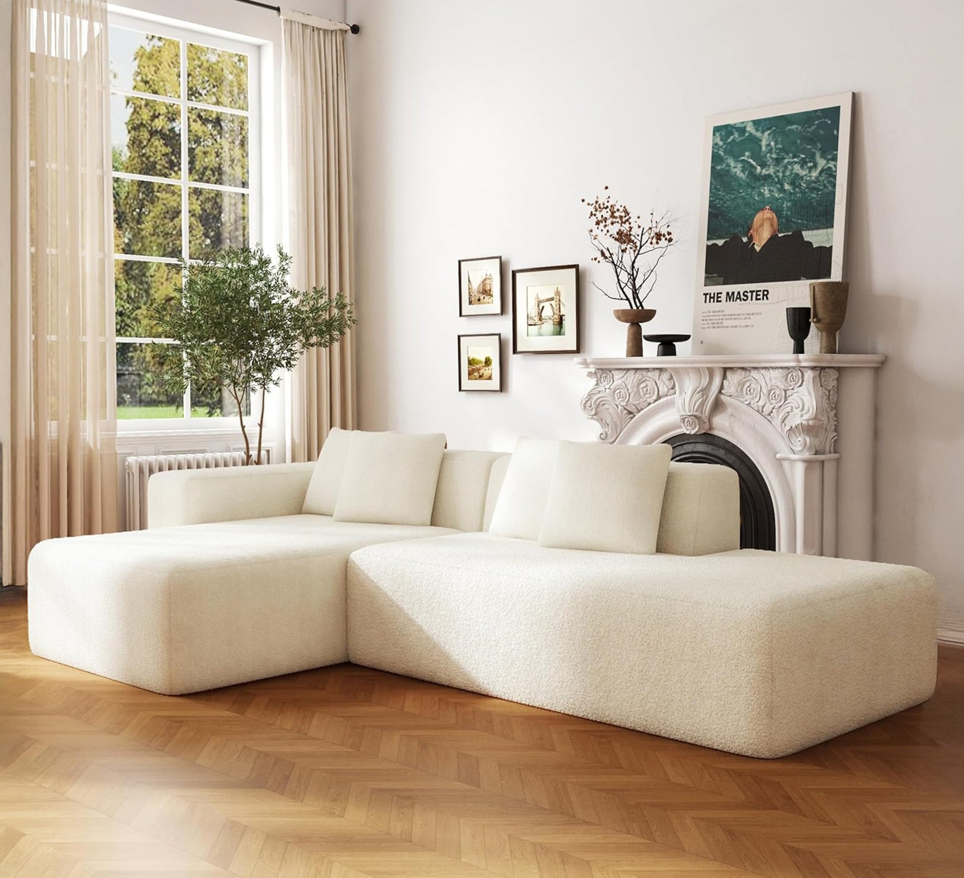 Two - piece off - white corner - Vitrine Furniture - Furniture