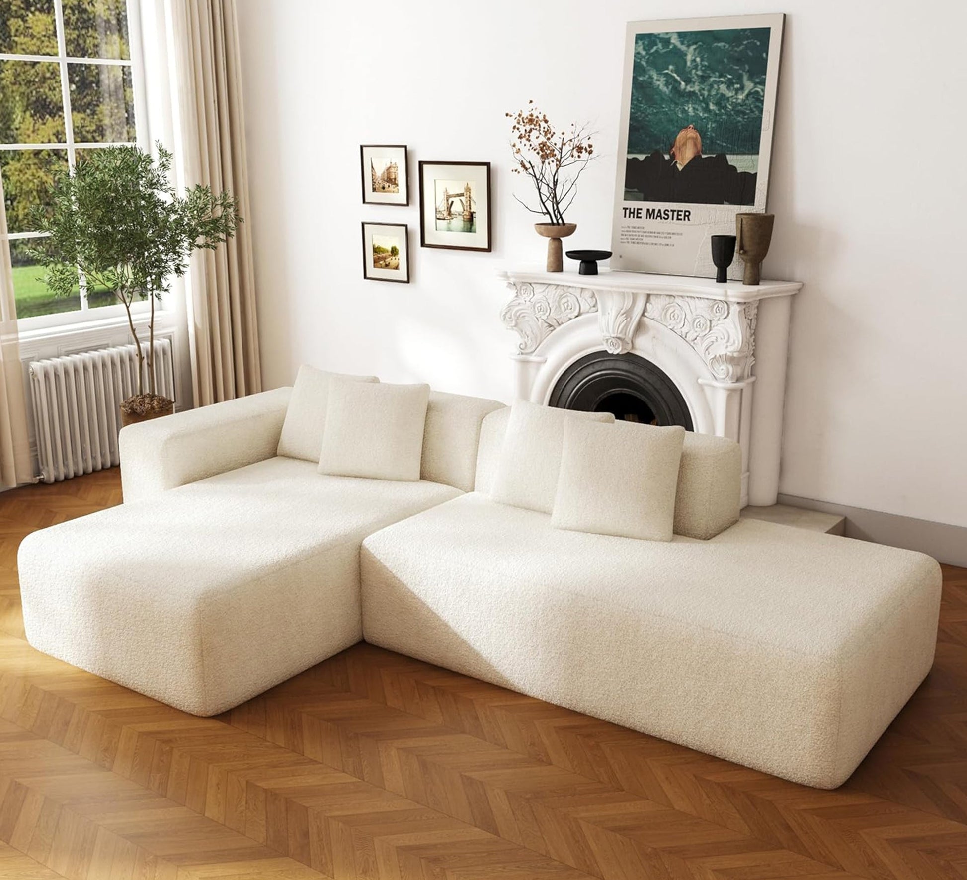 Two - piece off - white corner - Vitrine Furniture - Furniture