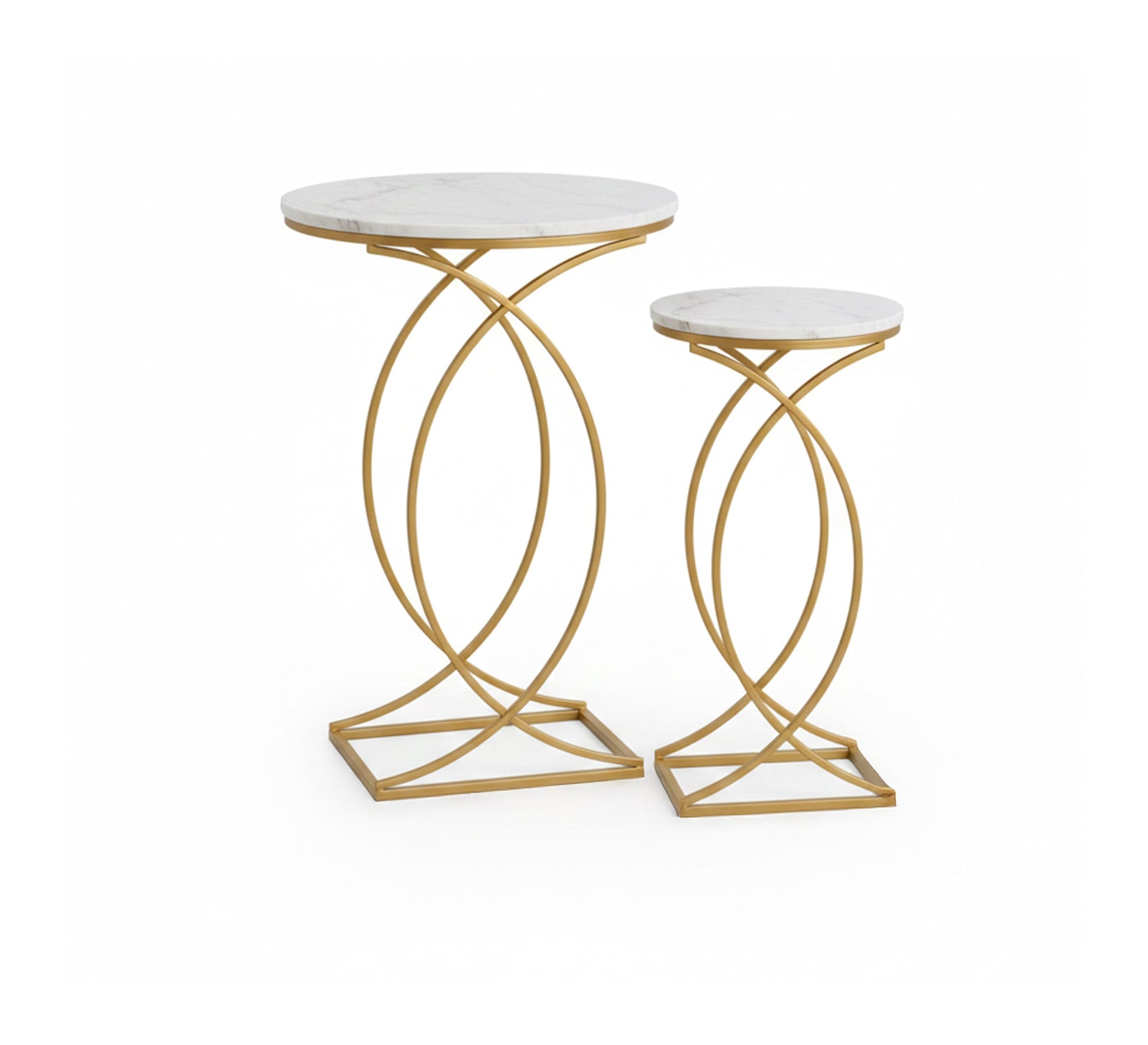 Two - piece round side table set - Vitrine Furniture - Furniture