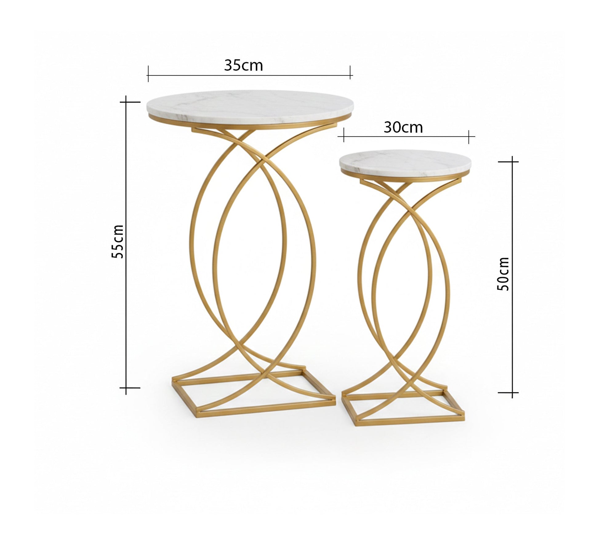 Two - piece round side table set - Vitrine Furniture - Furniture