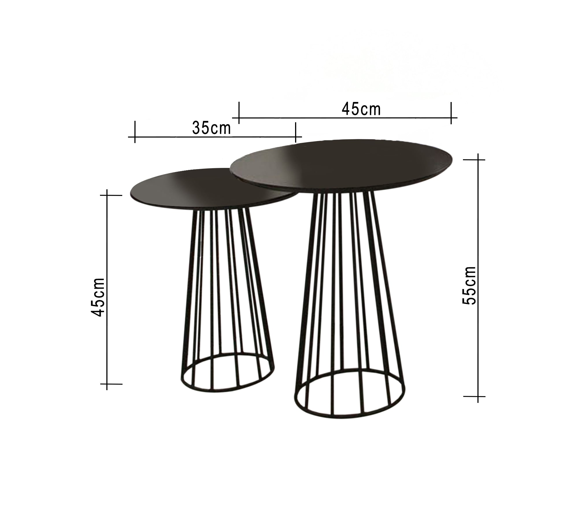 Two round tables with conical bases - Vitrine Furniture - Furniture