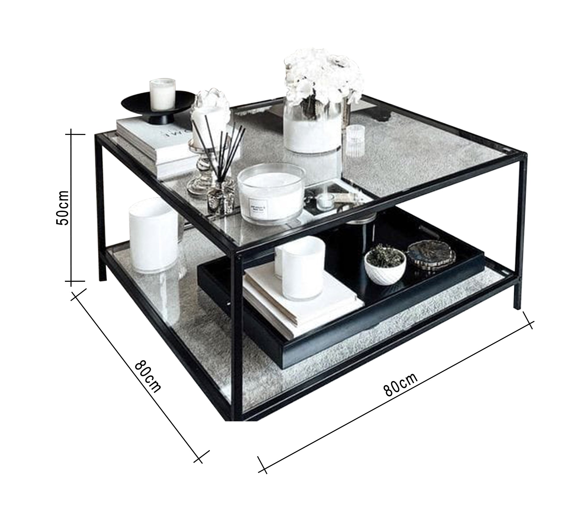 Two - seater table with a glass top - Vitrine Furniture - Furniture