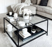 Two - seater table with a glass top - Vitrine Furniture - Furniture