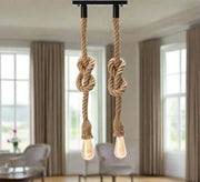 Two - shade ceiling lamp with linen cords - Vitrine Furniture - Lighting