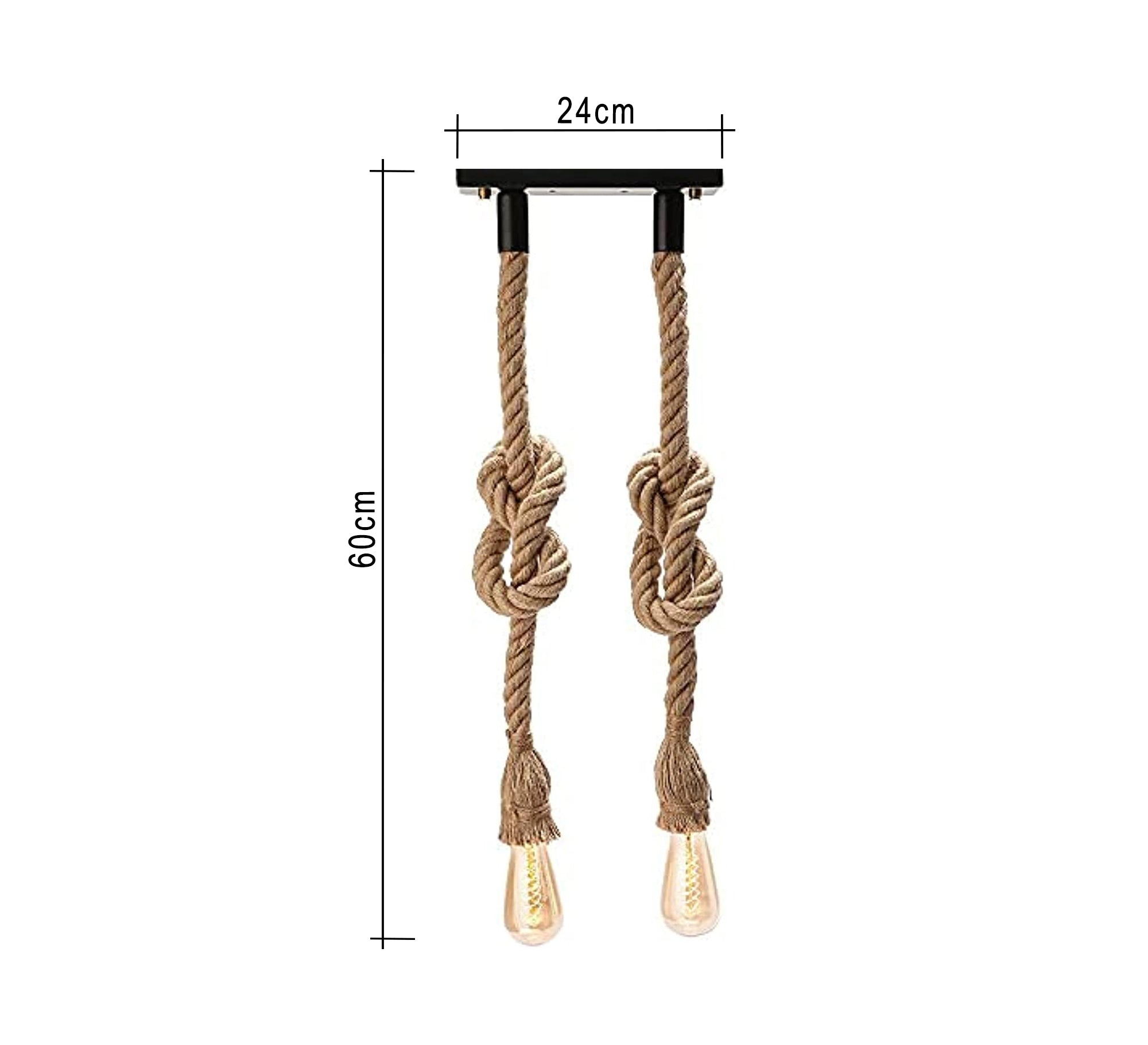 Two - shade ceiling lamp with linen cords - Vitrine Furniture - Lighting