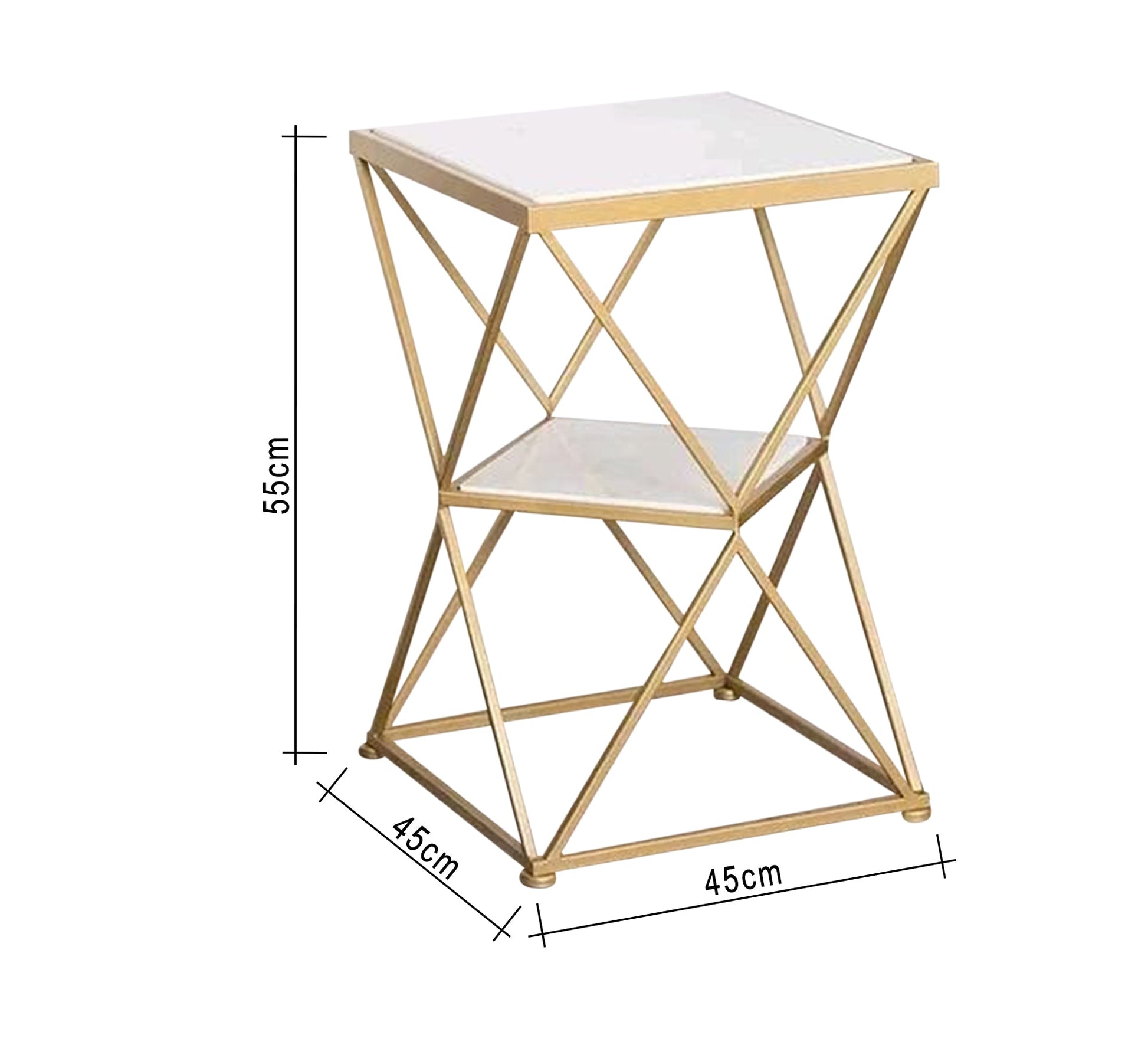 Two - shelf marble side table - Vitrine Furniture - Furniture