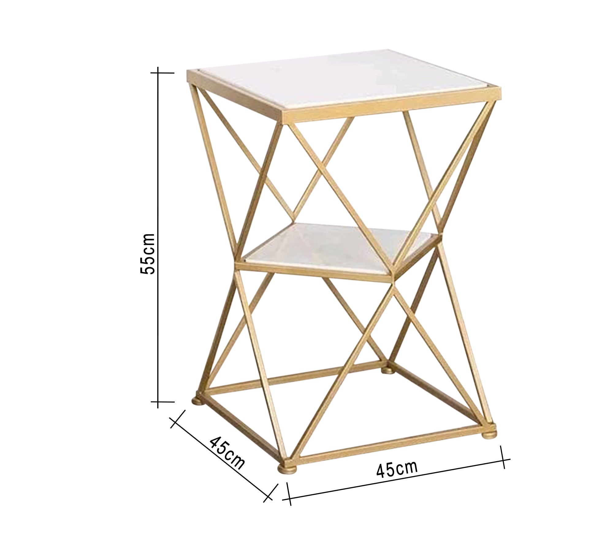 Two - shelf marble side table - Vitrine Furniture - Furniture