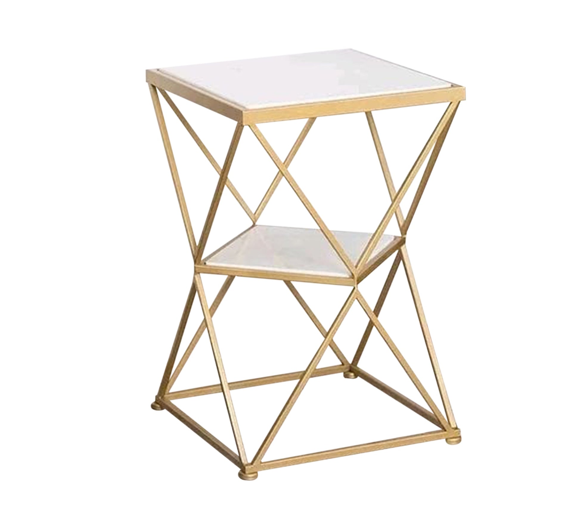 Two - shelf marble side table - Vitrine Furniture - Furniture