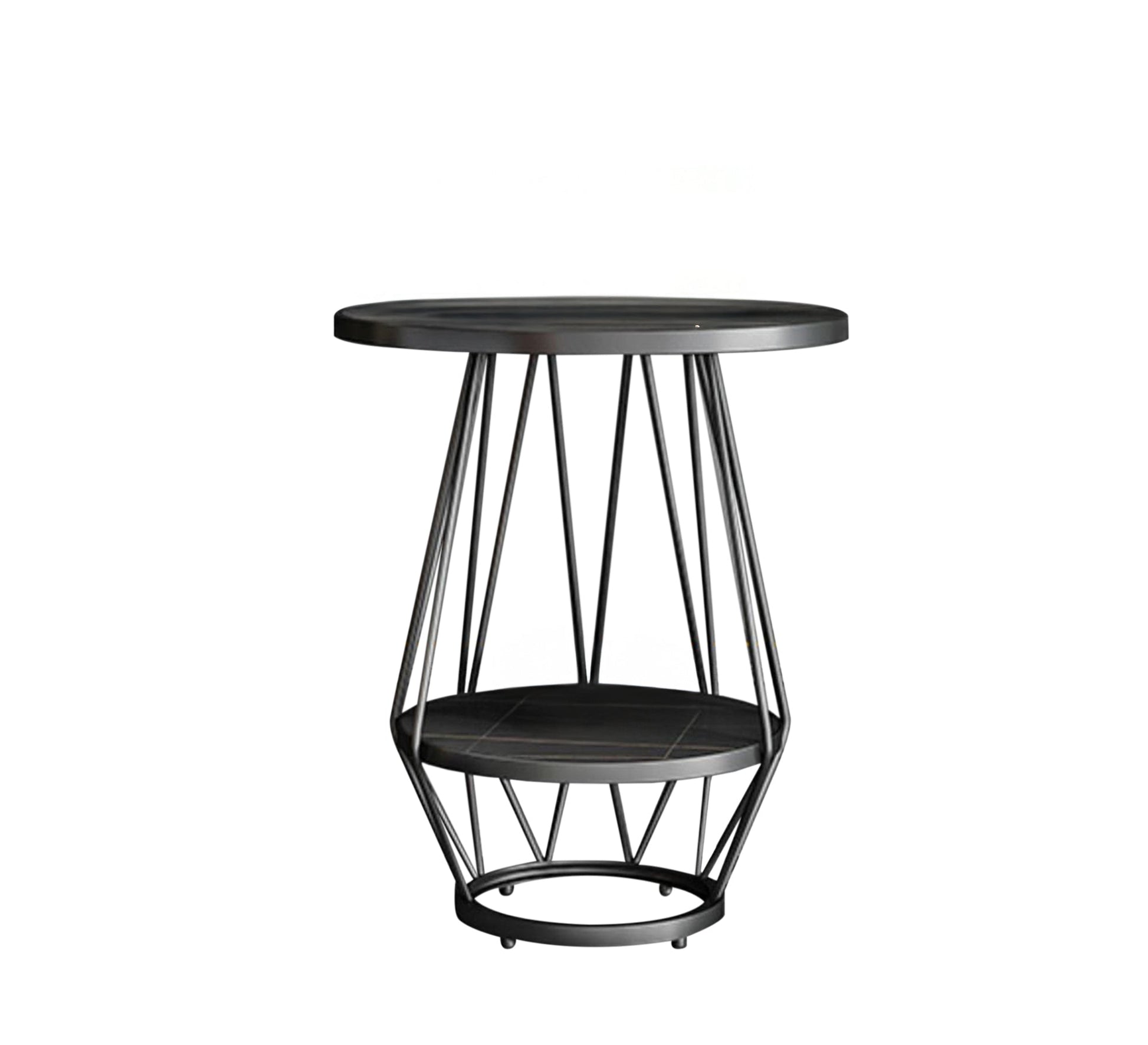 Two - shelf matte black side table - Vitrine Furniture - Furniture