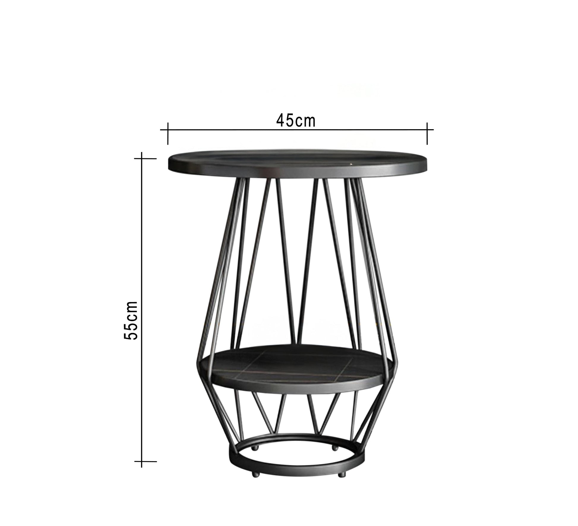 Two - shelf matte black side table - Vitrine Furniture - Furniture