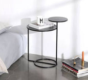Two - shelf round side table of varying heights - Vitrine Furniture - Furniture