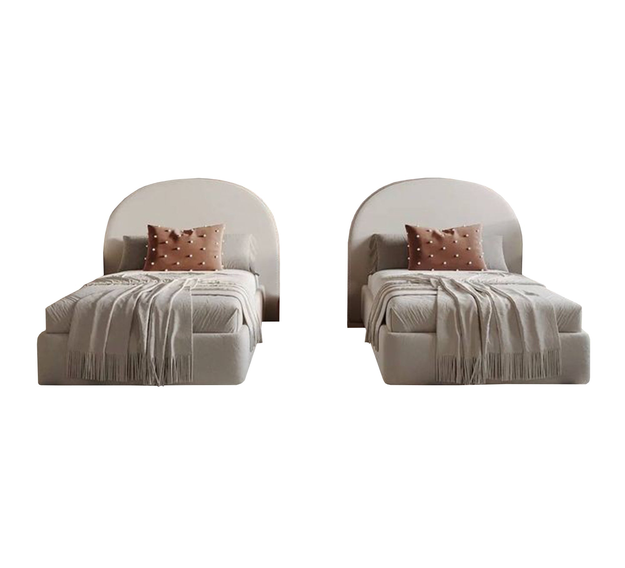 Two single beds in beige - Vitrine Furniture - Furniture