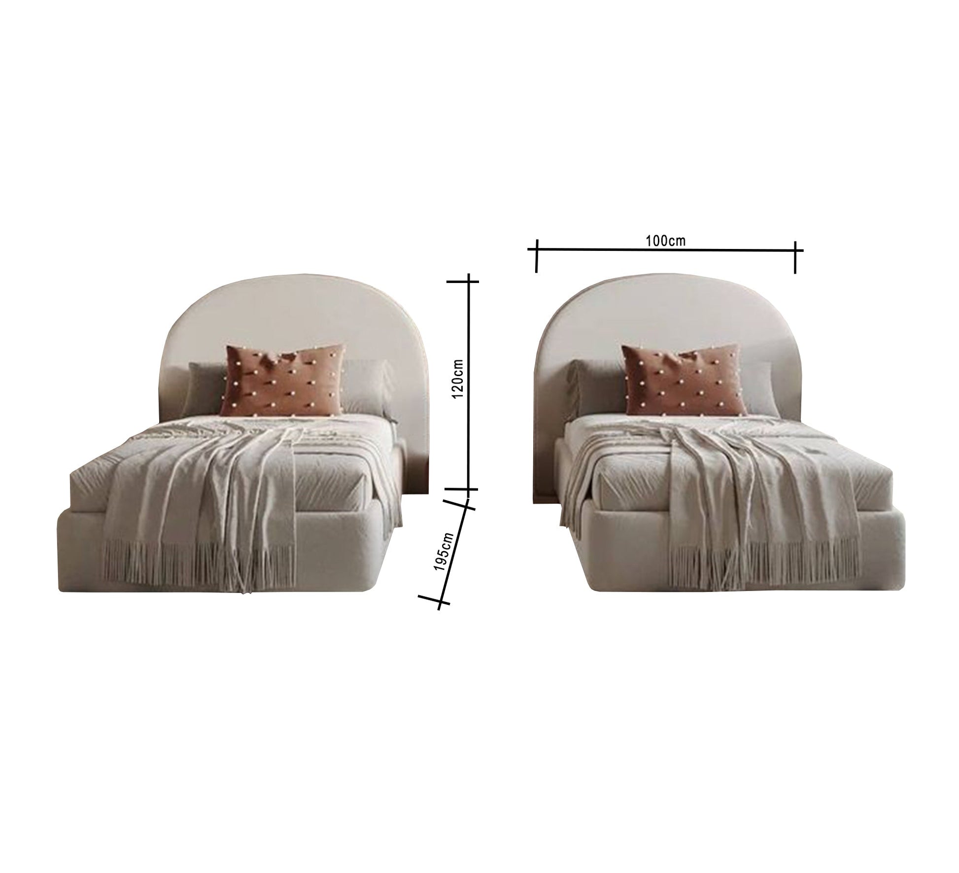 Two single beds in beige - Vitrine Furniture - Furniture