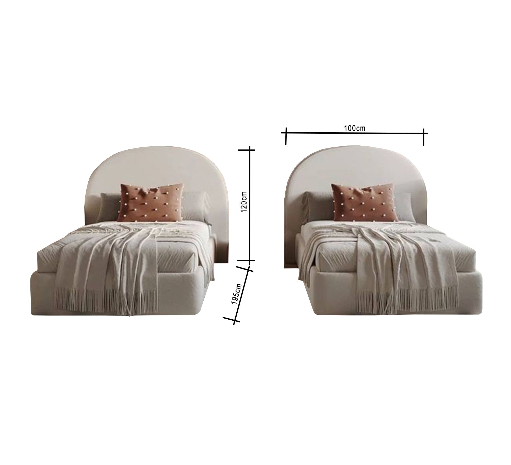 Two single beds in beige - Vitrine Furniture - Furniture