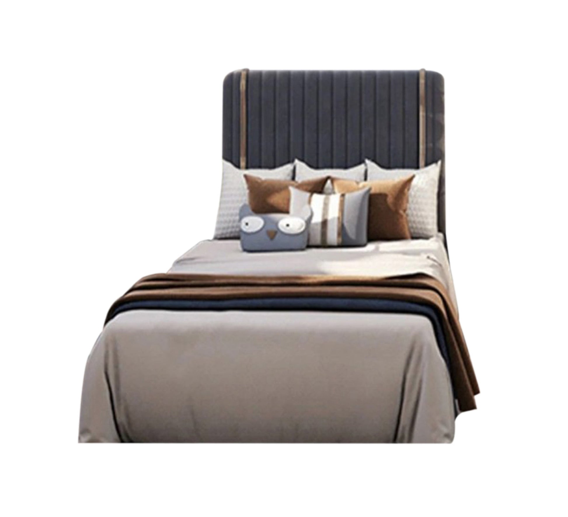 Two single beds in gray and gold - Vitrine Furniture - Furniture