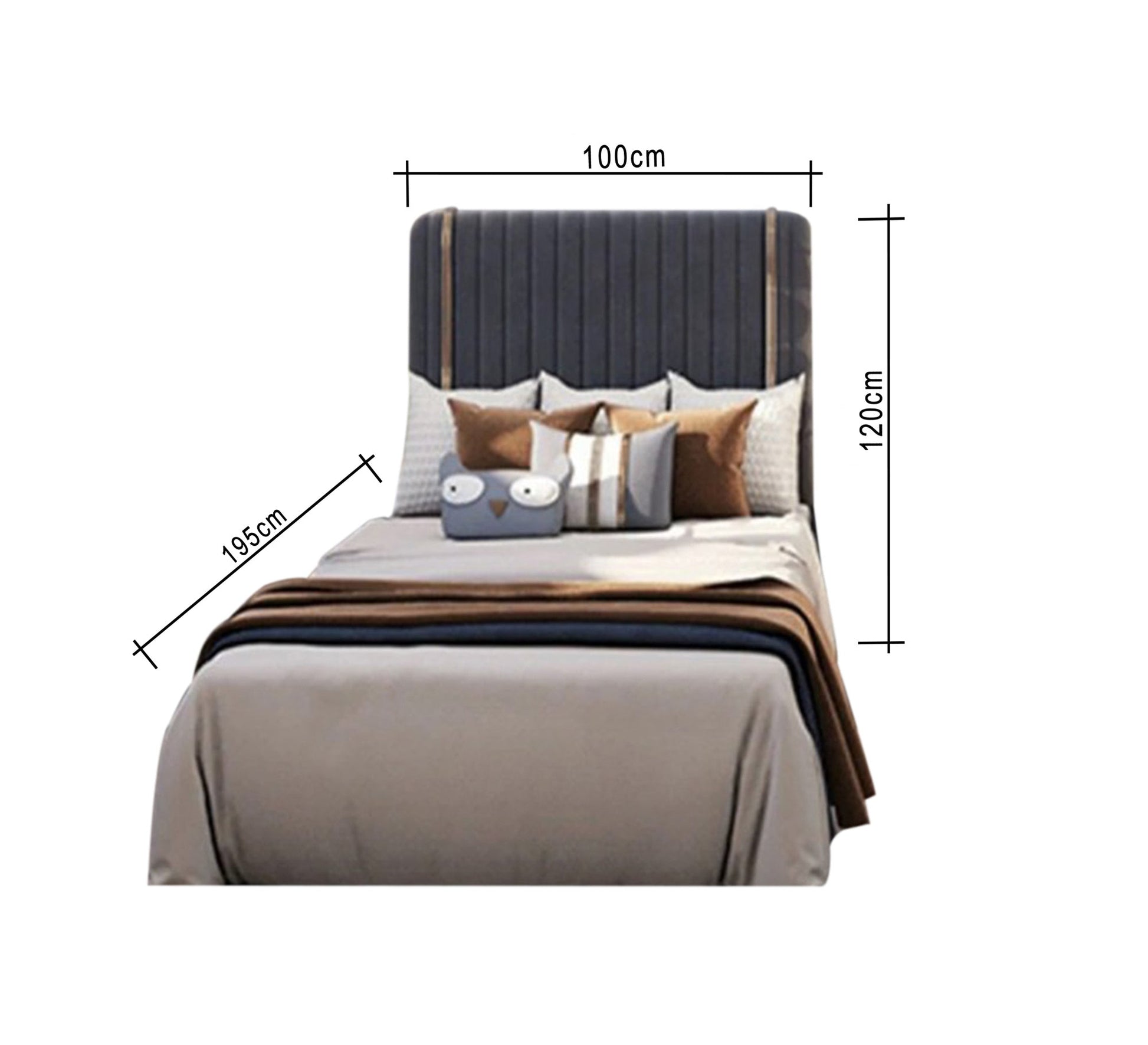 Two single beds in gray and gold - Vitrine Furniture - Furniture