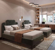 Two single beds with a distinctive design in warm colors - Vitrine Furniture - Furniture