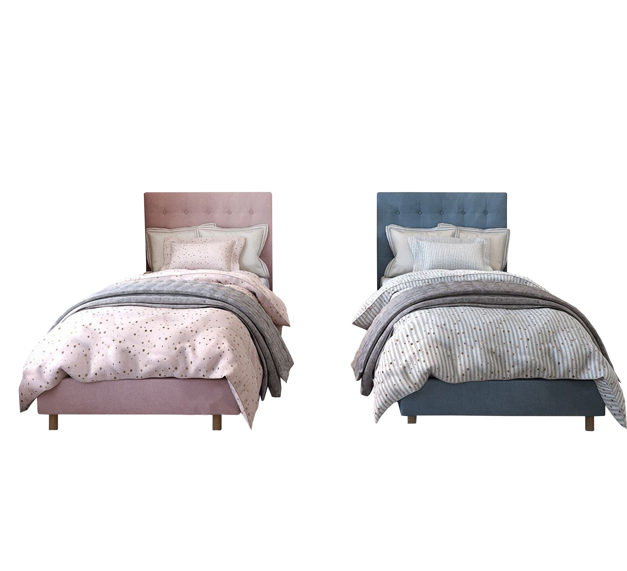 Two single beds with capitol beads on the back - Vitrine Furniture - Furniture