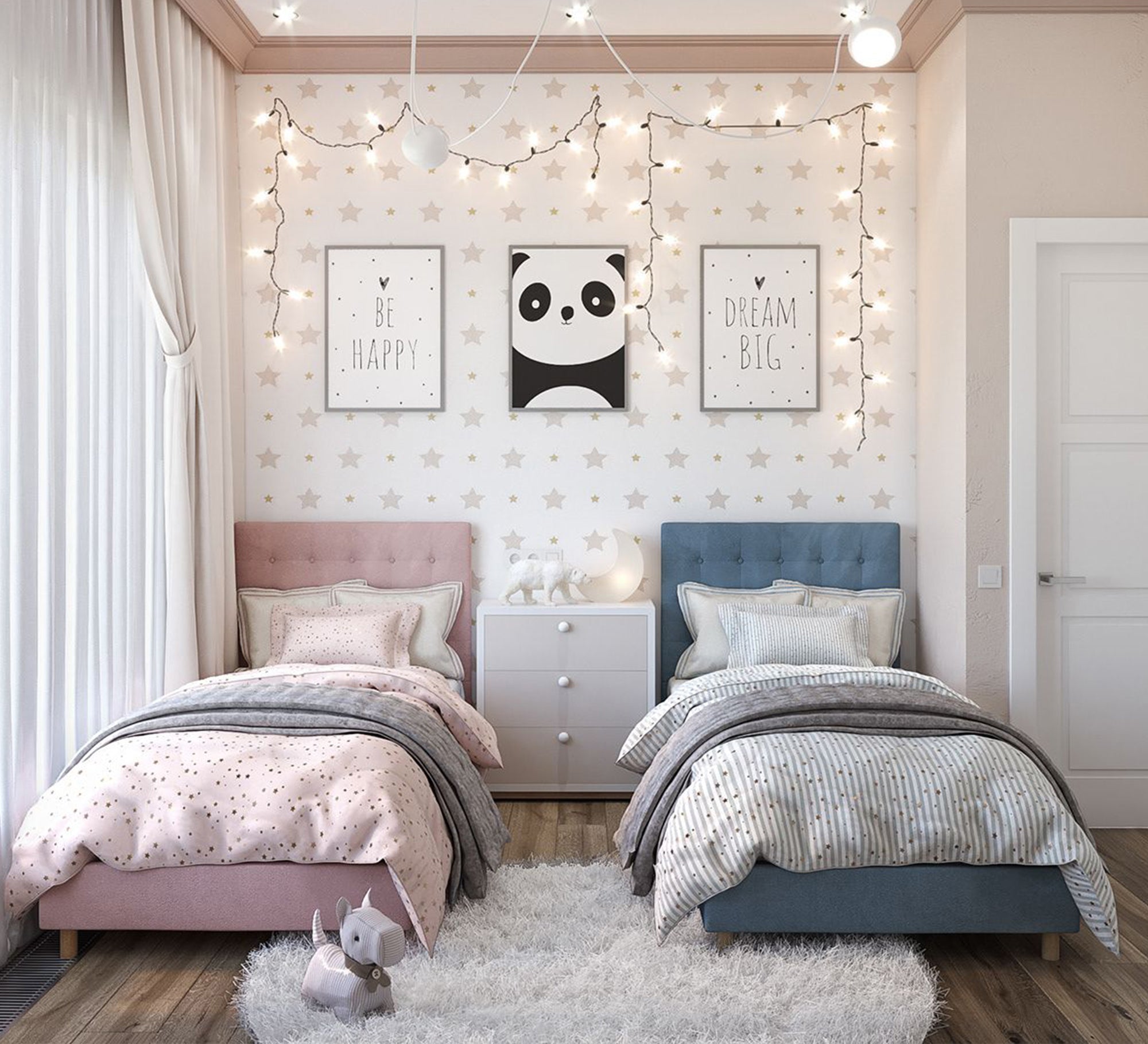 Two single beds with capitol beads on the back - Vitrine Furniture - Furniture