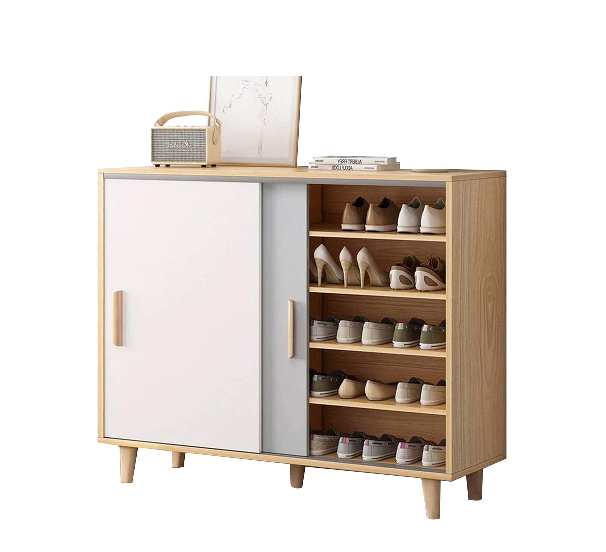 Two sliding leaves shoe rack - Vitrine Furniture - Shoe Racks