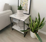 Two square side tables with marble tops - Vitrine Furniture - Furniture