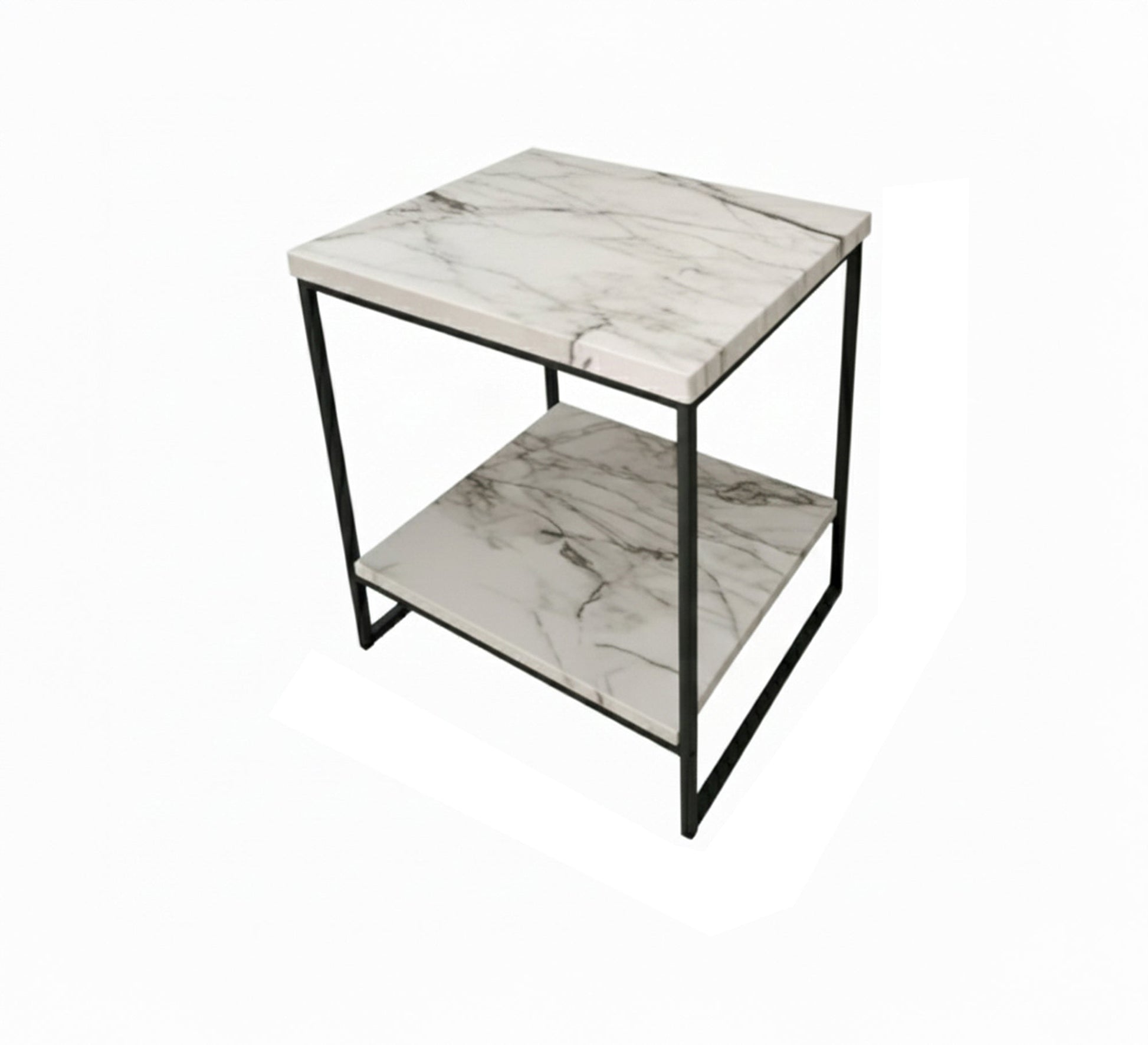 Two square side tables with marble tops - Vitrine Furniture - Furniture