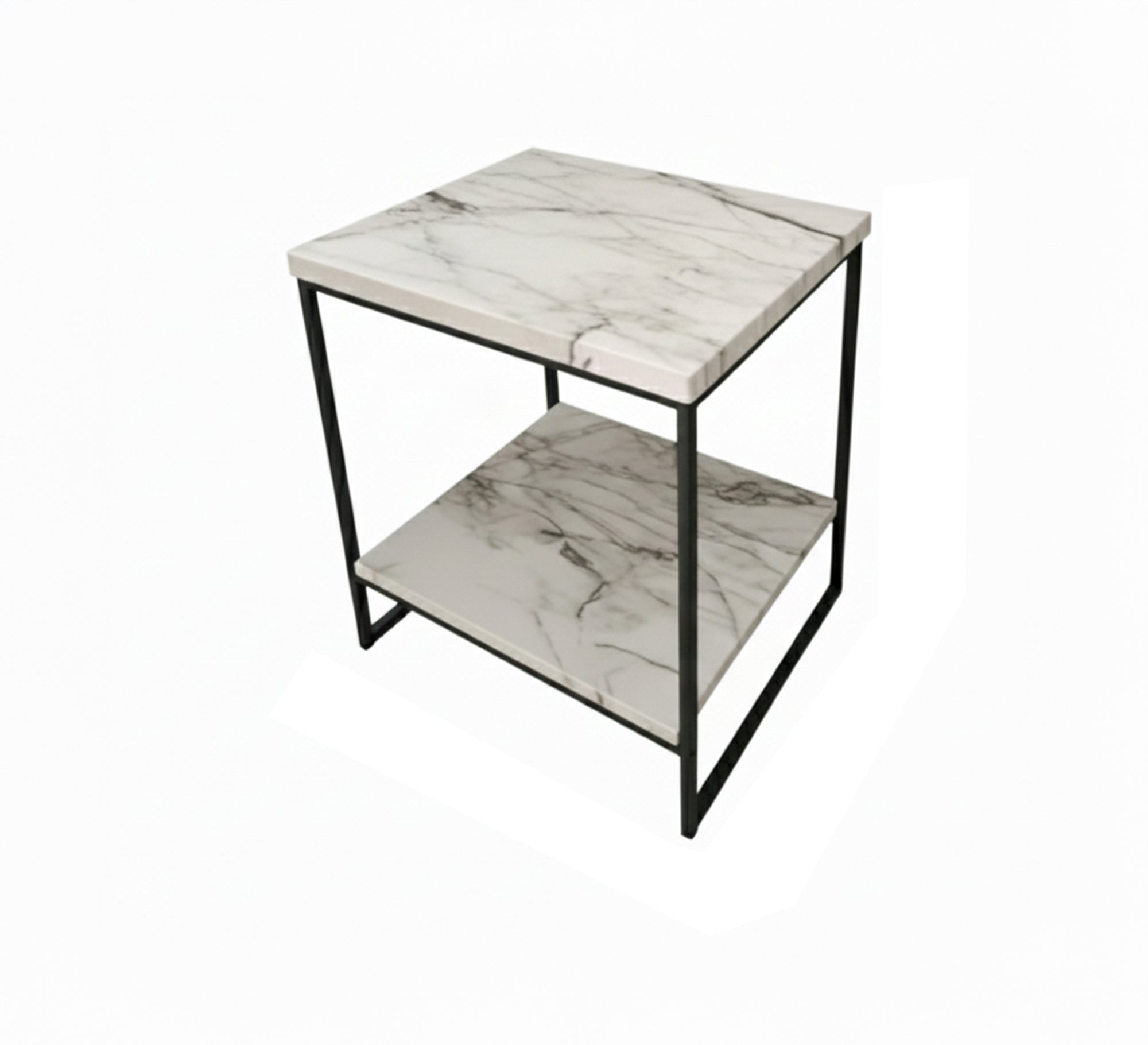 Two square side tables with marble tops - Vitrine Furniture - Furniture