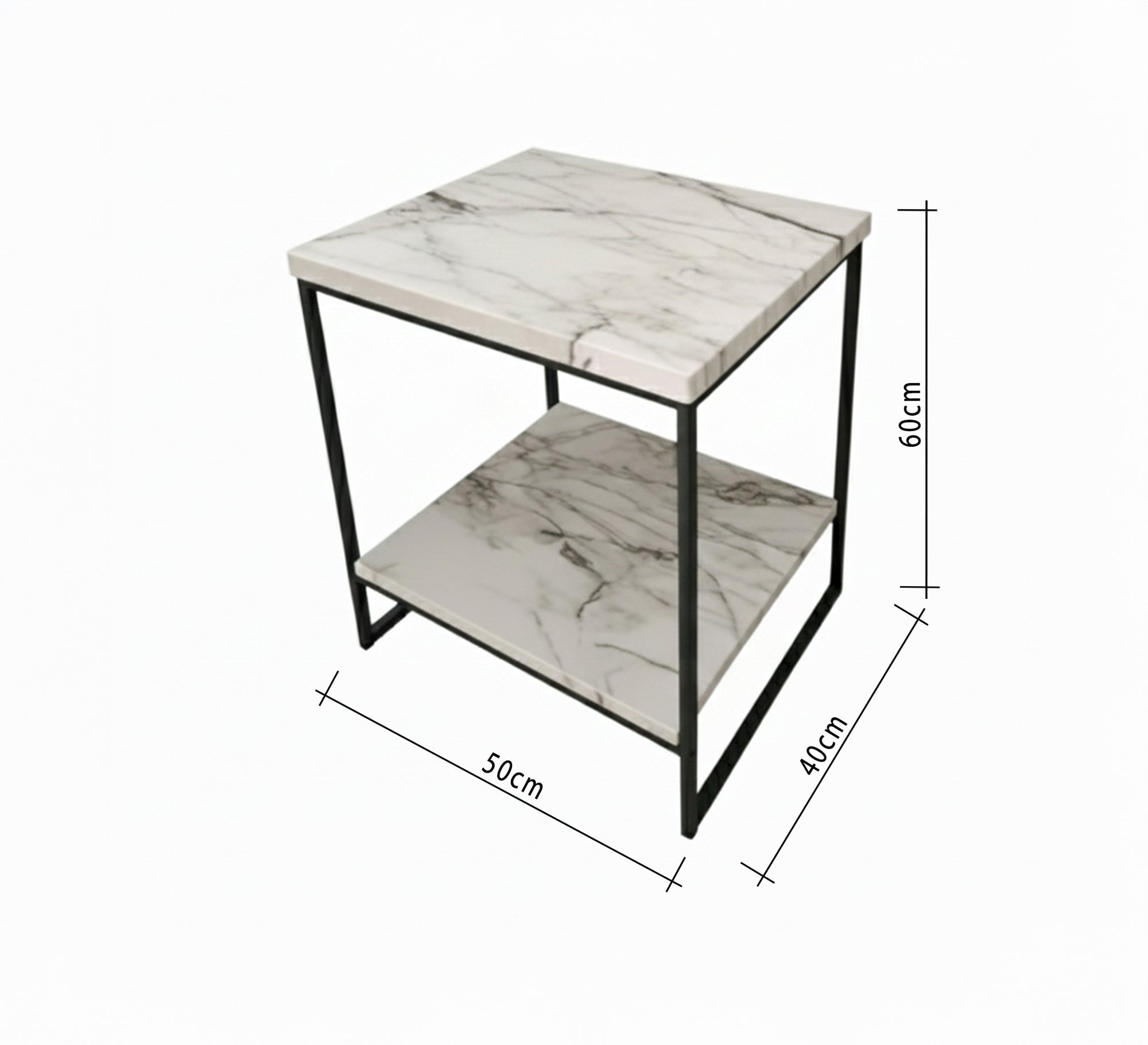 Two square side tables with marble tops - Vitrine Furniture - Furniture