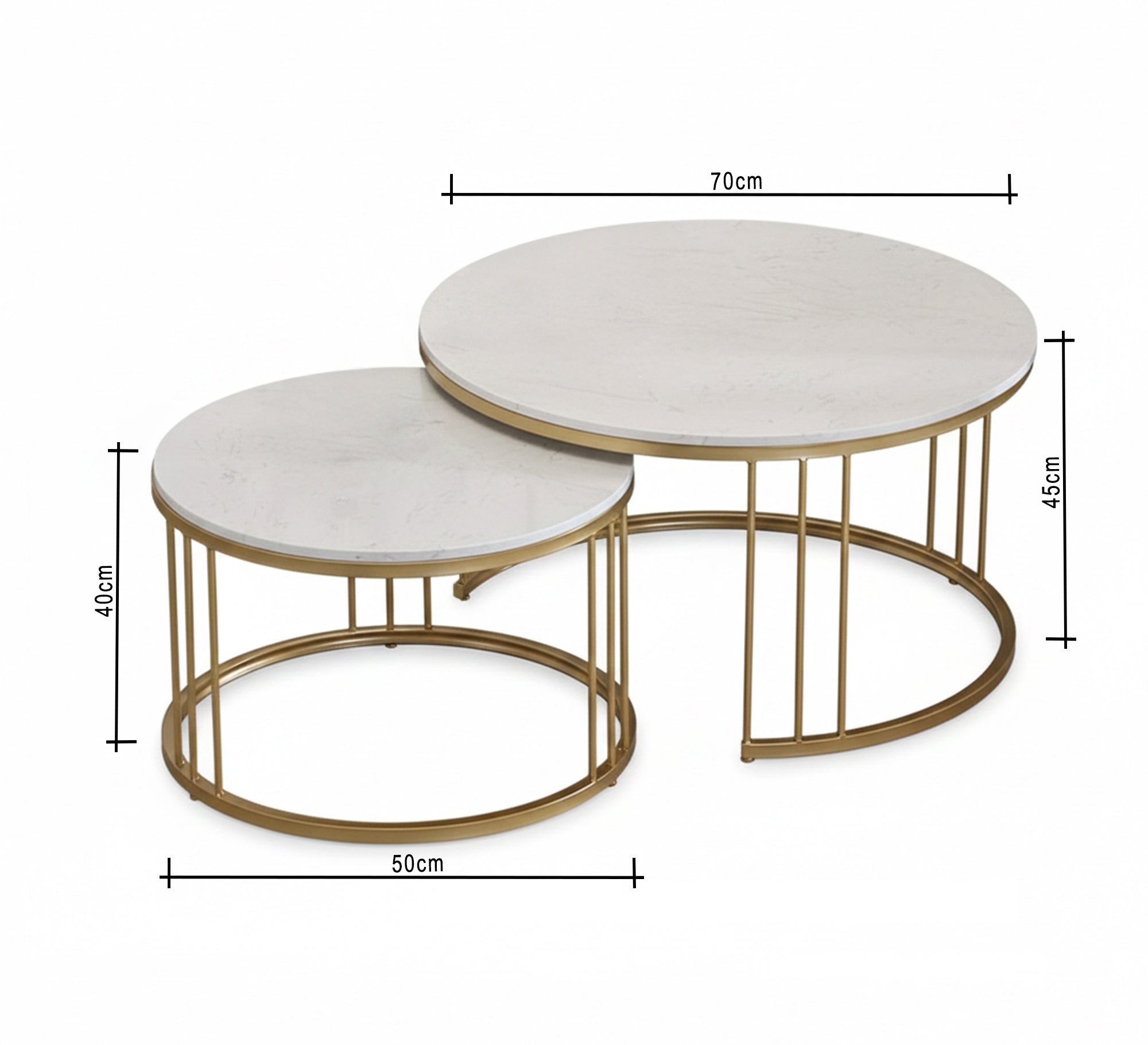 Two tables in a circular shape, seamlessly interlocking. - Vitrine Furniture - Furniture
